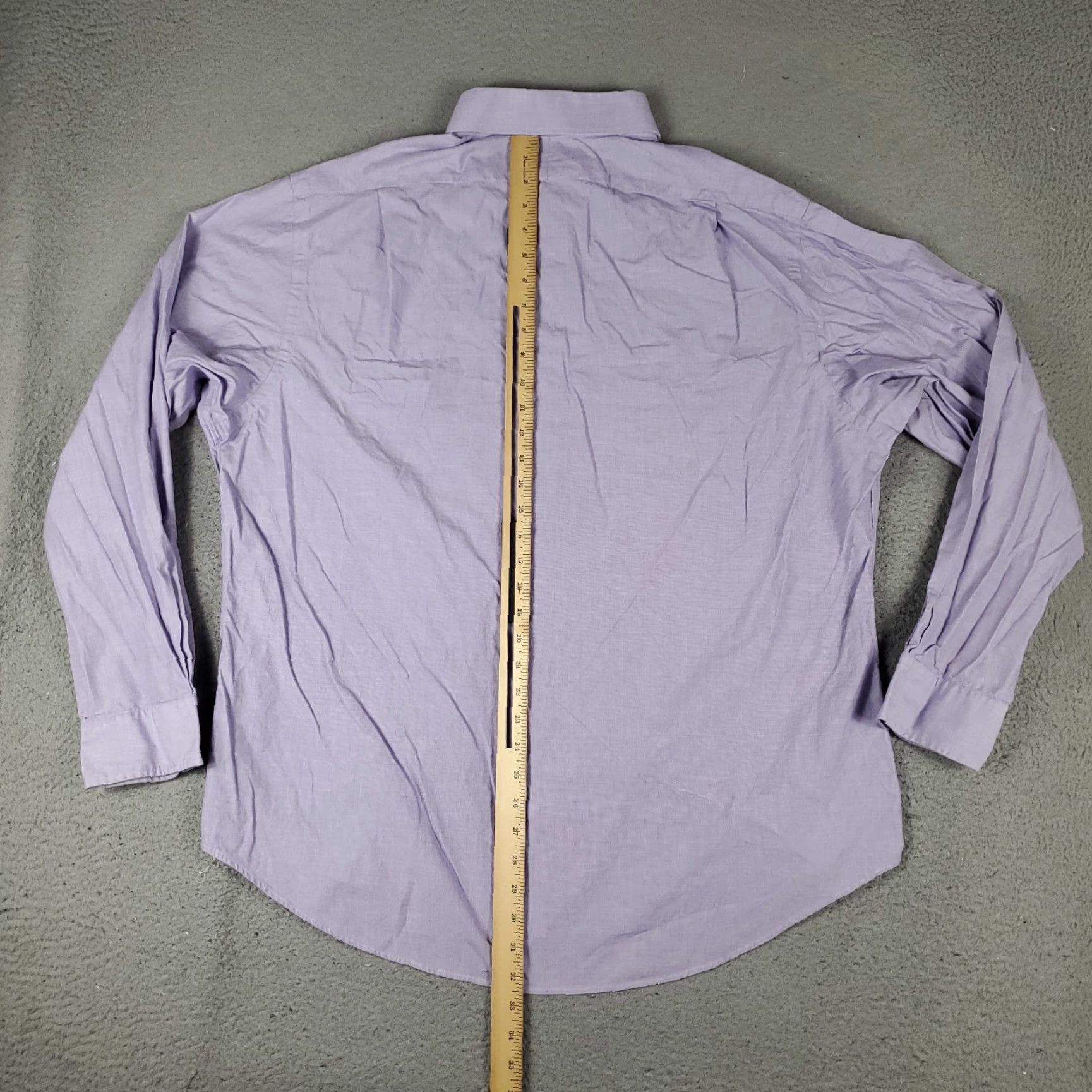 Ralph Lauren Ralph Lauren Shirt Dress Shirt Button Up Long Sleeve 18 Purple Cotton Solid Non-Iron Mens Size 48R - 4 Thumbnail