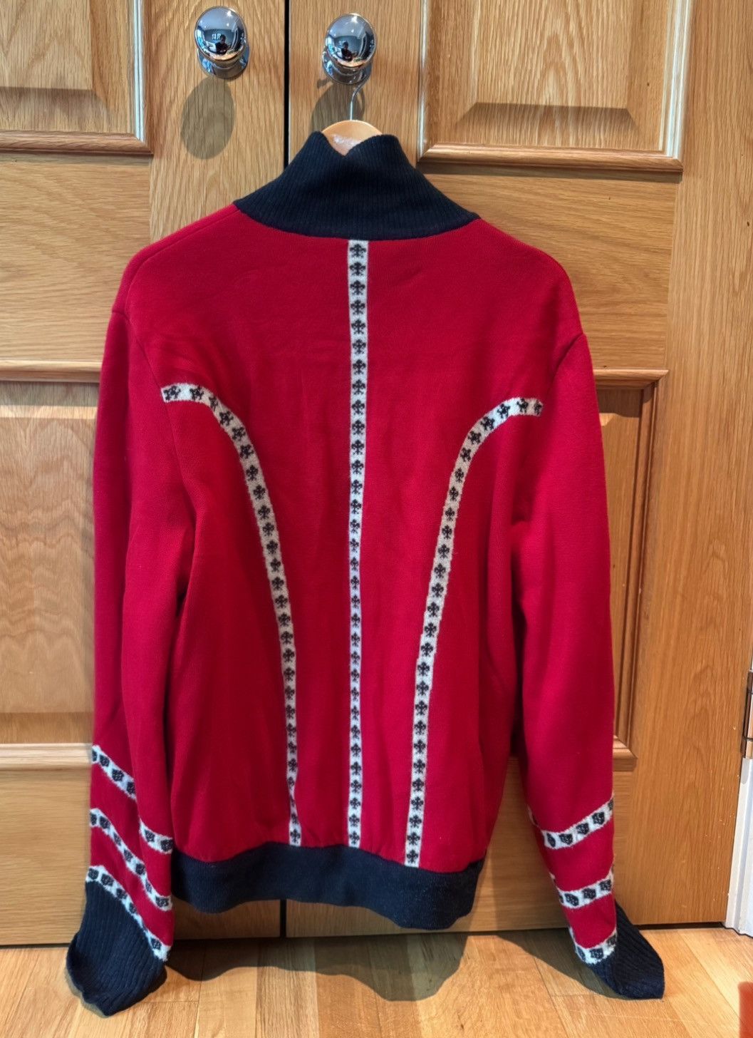Alexander McQueen Red zip-up knit jacket by Alexander McQueen. Size US XL / EU 56 / 4 - 2 Thumbnail