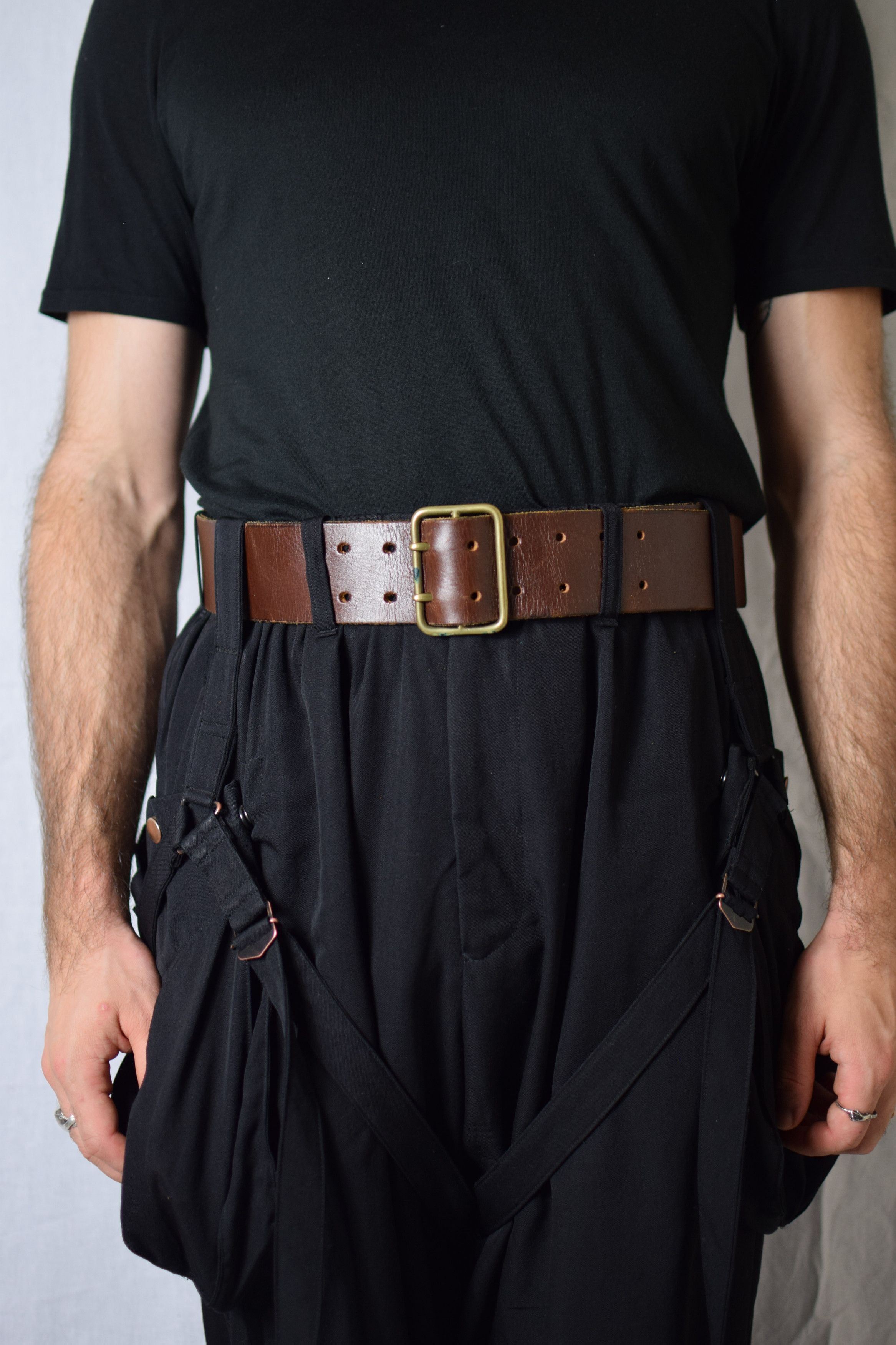 Yohji Yamamoto YYPH Double-Prong Belt - HE-F08-706 Size 32 - 1 Thumbnail