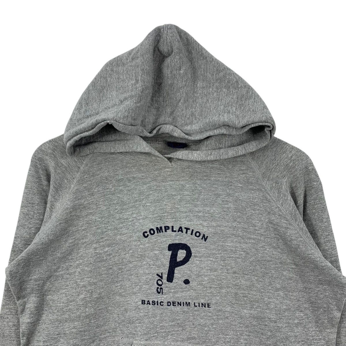 Vintage P By PAODELO Inspired 45Rpm Basic Denim Line Print Hoodie Size US M / EU 48-50 / 2 - 3 Thumbnail