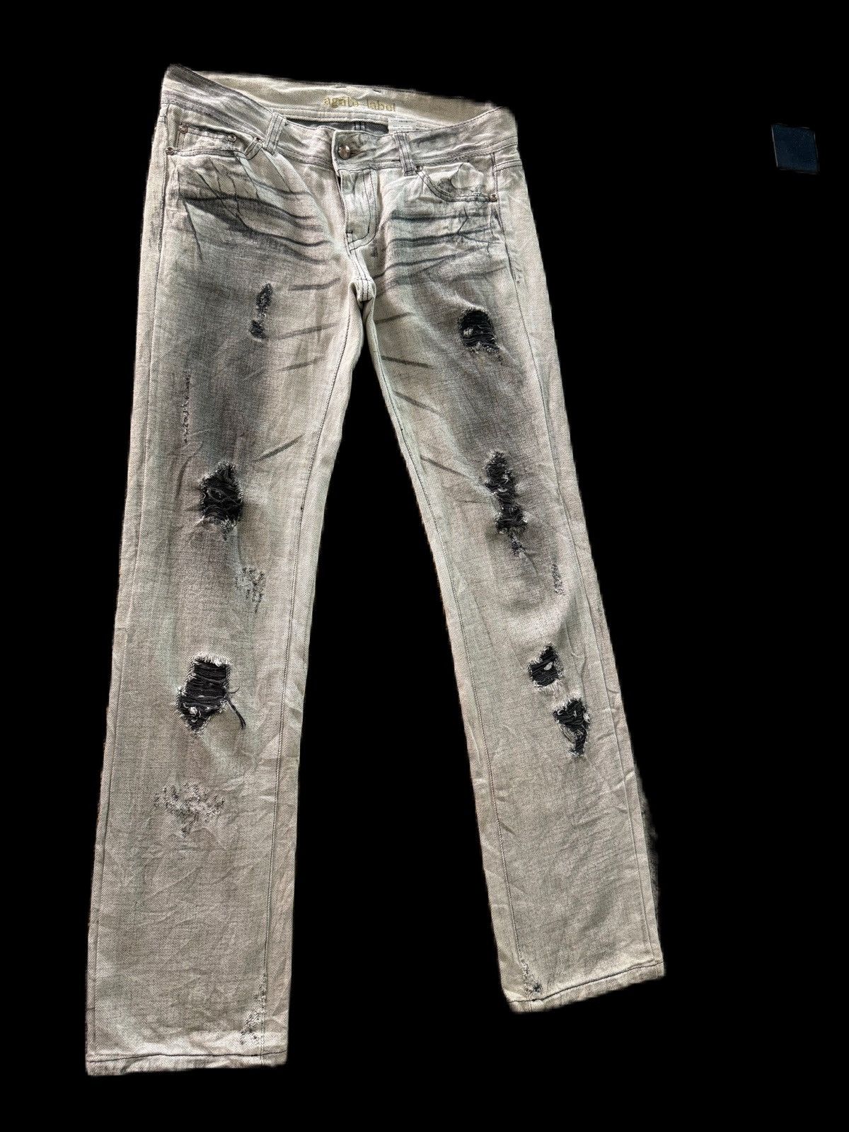 If Six Was Nine JAPAN BRAND DISTRESS DENIM AGATE LABEL SLIM STRAIGHT TYPE Size US 34 / EU 50 - 2 Thumbnail