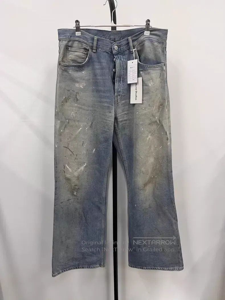 Acne Studios Acne Studios SS25 Painted Wide Leg Mid Rise Loose Fit Deni Size US 32 / EU 48 - 1 Thumbnail