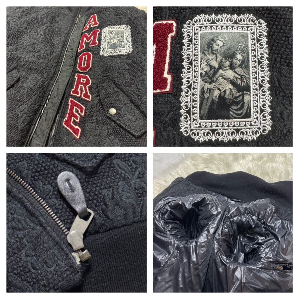 Dolce & Gabbana Dolce & Gabbana AMORE Mirror Floral Jacquard Bomber Jacket Size US M / EU 48-50 / 2 - 4 Thumbnail