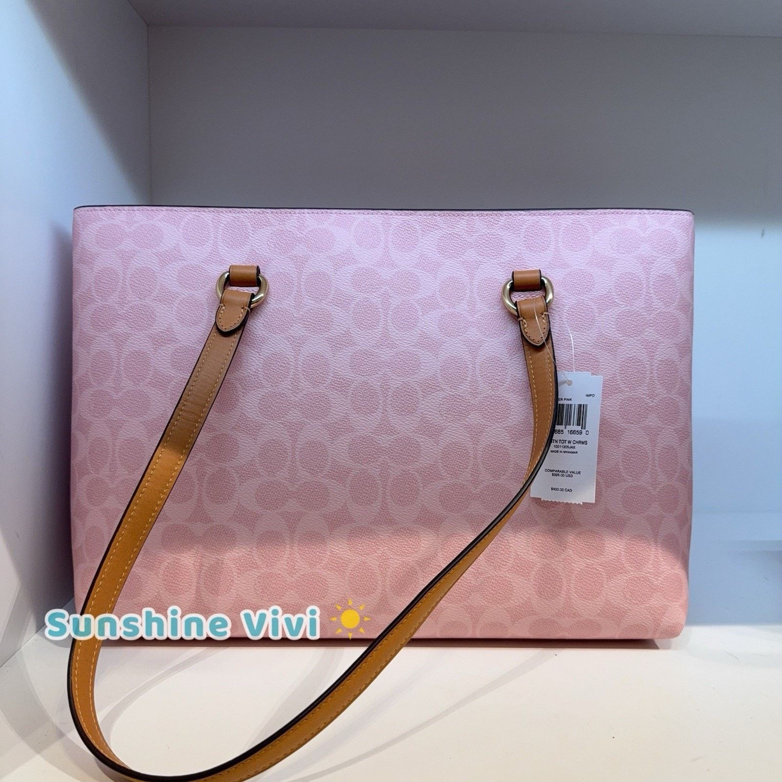 Coach NWT COACH CEA21 Station Tote Bag Leather Gold Powder Pink Size ONE SIZE - 3 Thumbnail