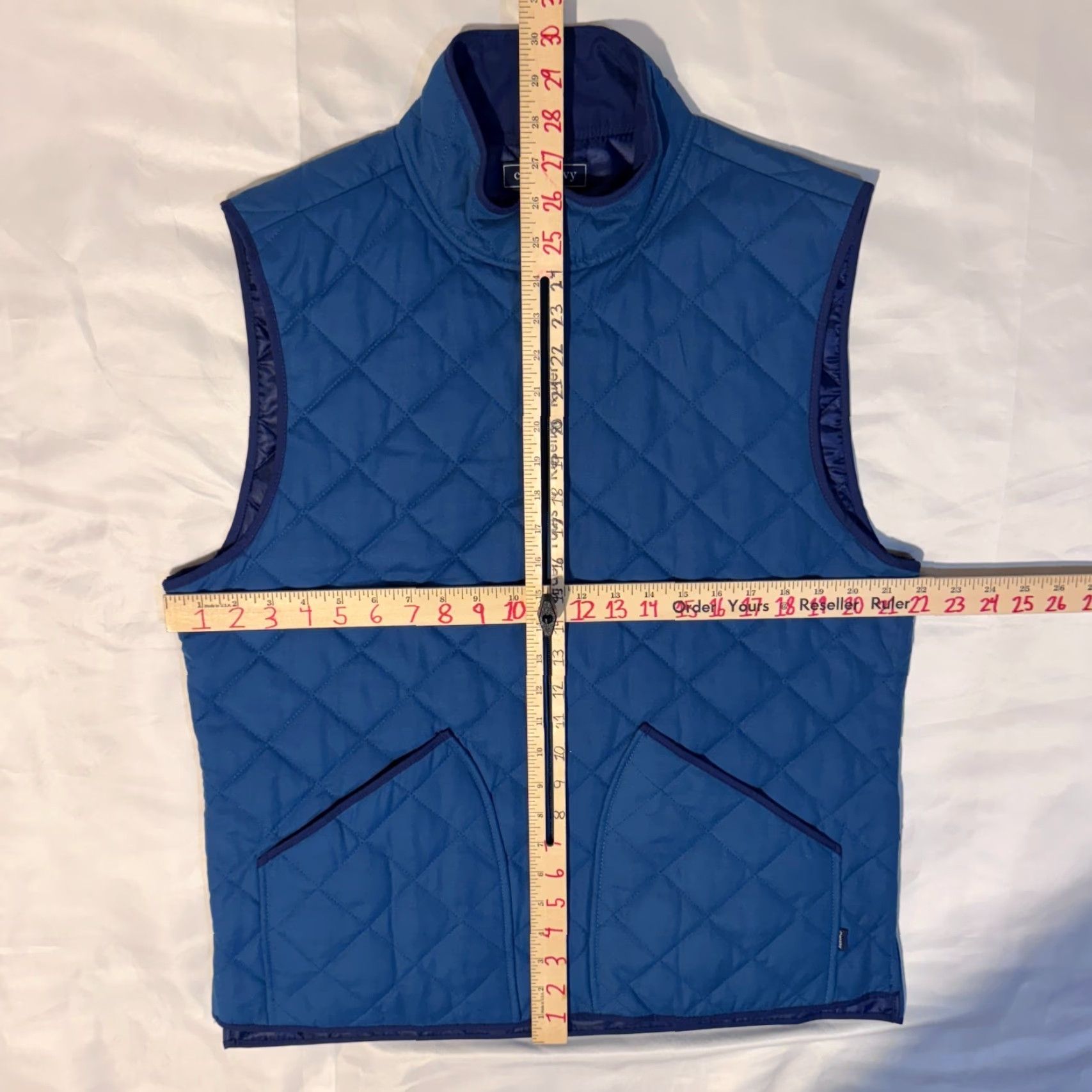 Vintage VINTAGE Crown & Ivy Quilted Full Zip Vest Mens M Beige & Blue Golf Sport Jacket Hiking Size US M / EU 48-50 / 2 - 6 Thumbnail