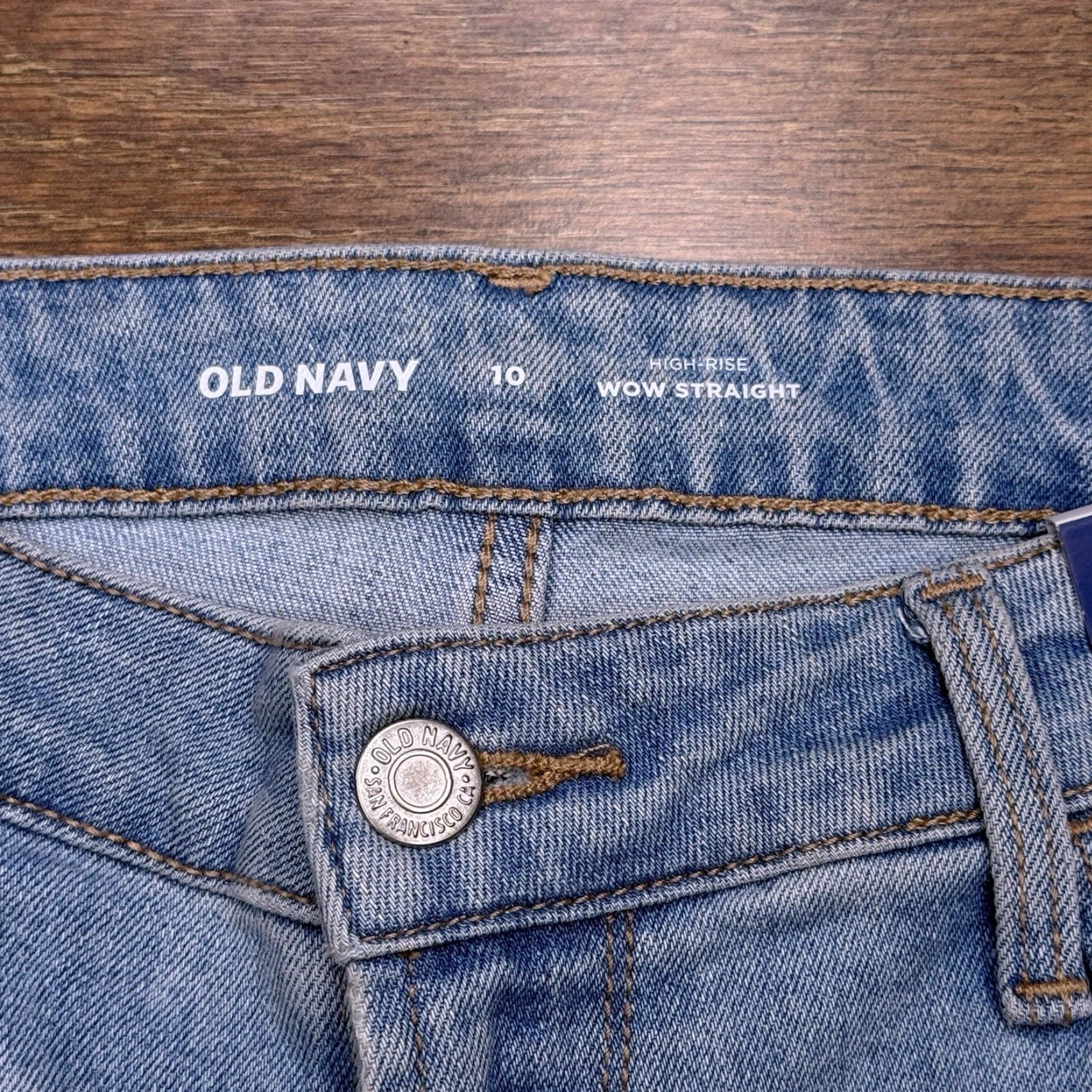 Old Navy Old Navy Jeans Womens 10 High Rise Stretch Straight Denim 5-Pocket Zip Button Cotton Blend Light Wash Blue Size 32" / US 10 / IT 46 - 4 Thumbnail