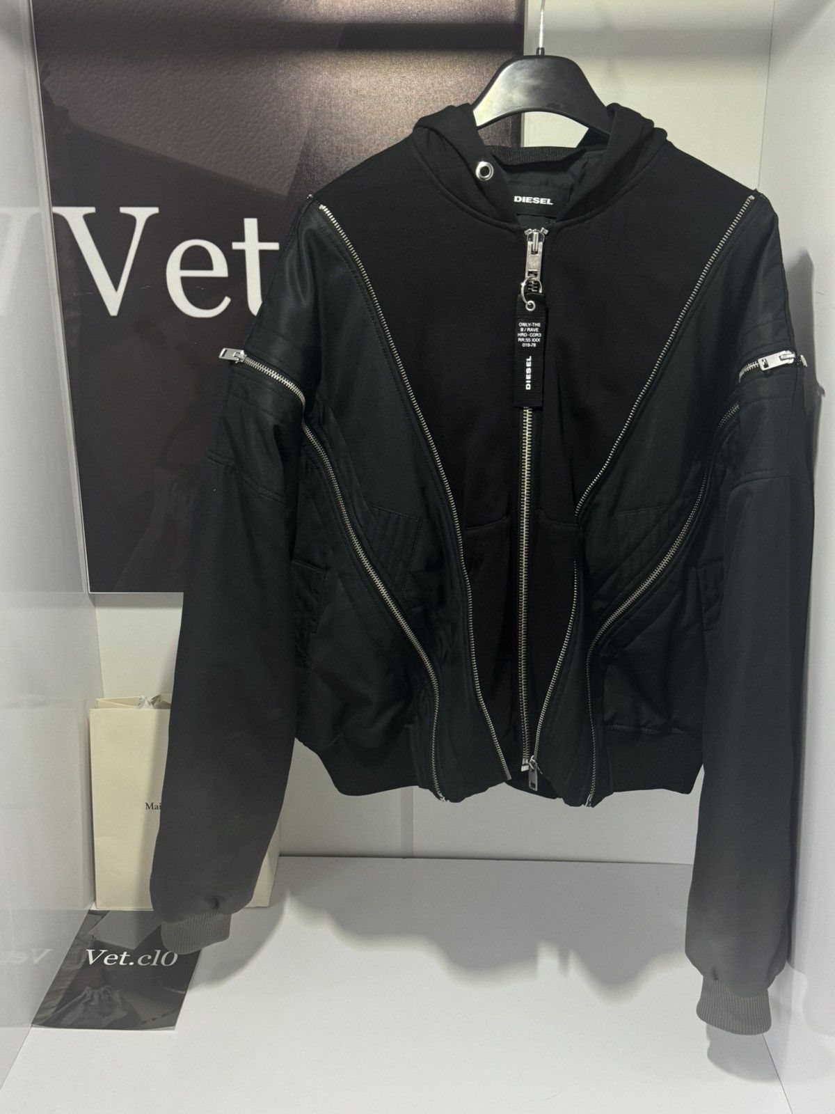 Diesel ⛔️Diesel black multi zip bomber jacket Size US S / EU 44-46 / 1 - 1 Thumbnail