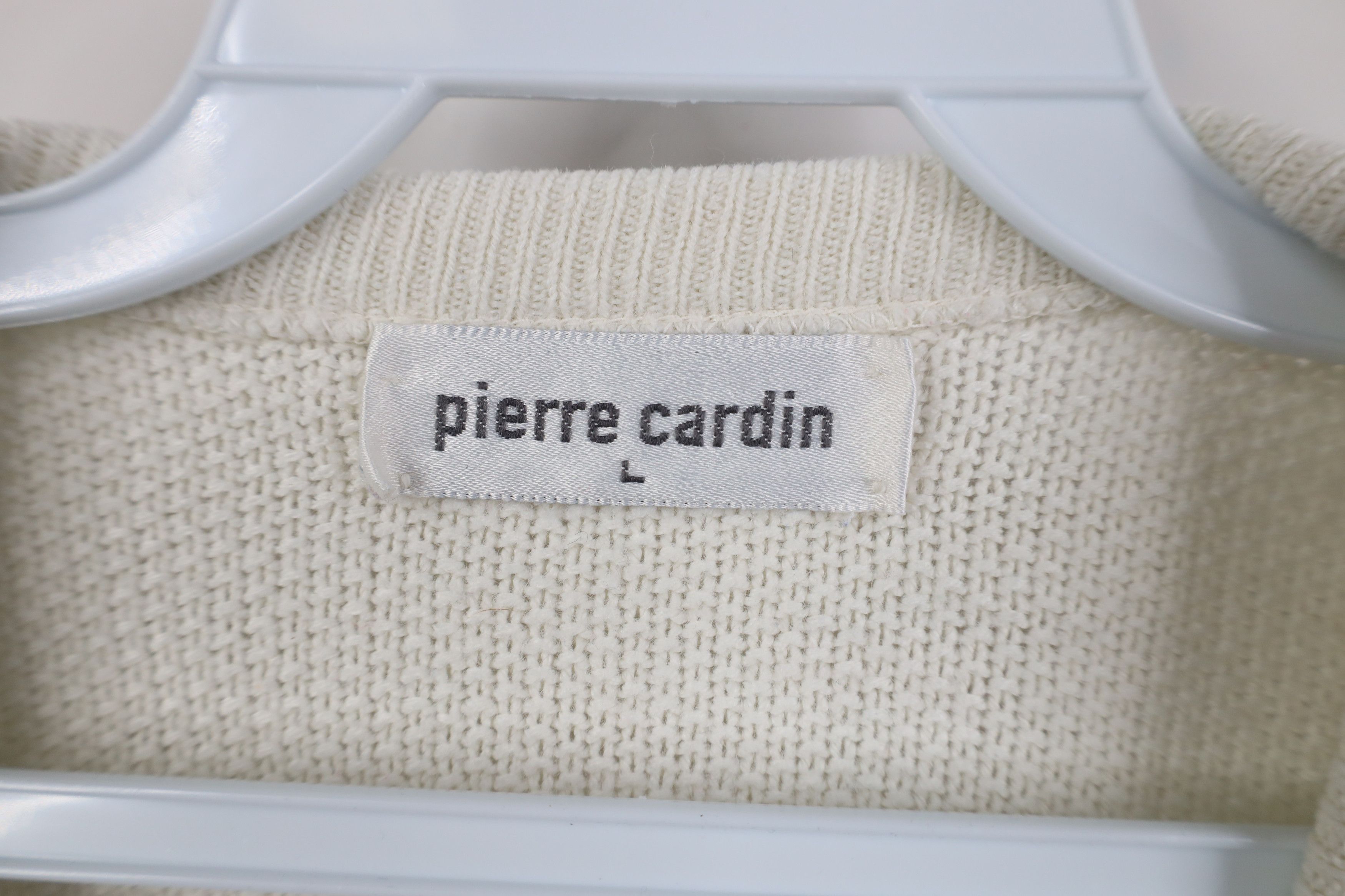 Pierre Cardin Vintage 70s 80s Pierre Cardin Knit V-Neck Sweater Cream USA Size US L / EU 52-54 / 3 - 7 Thumbnail