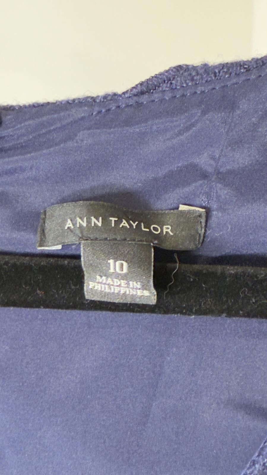 Ann Taylor Elegant Ann Taylor Navy Blue Dress - Size 10 Size L / US 10 / IT 46 - 3 Thumbnail