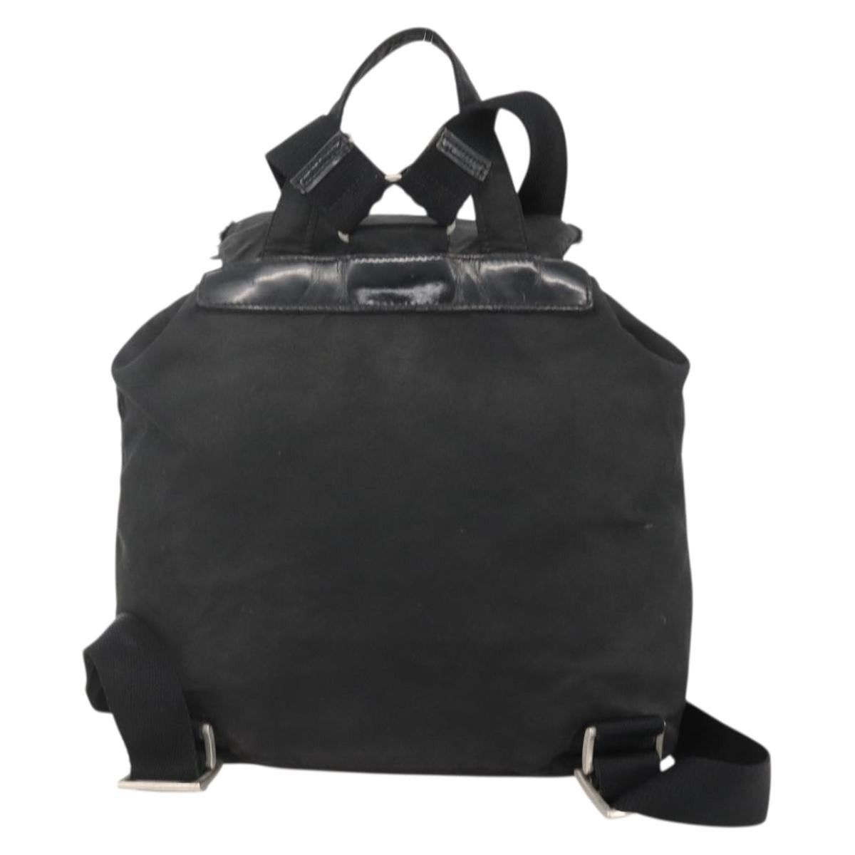 PRADA Backpack Nylon Black Silver Auth YKZ1087 PRADA Backpack Nylon Black Silver Auth YKZ1087 - Jerrillo main image 4