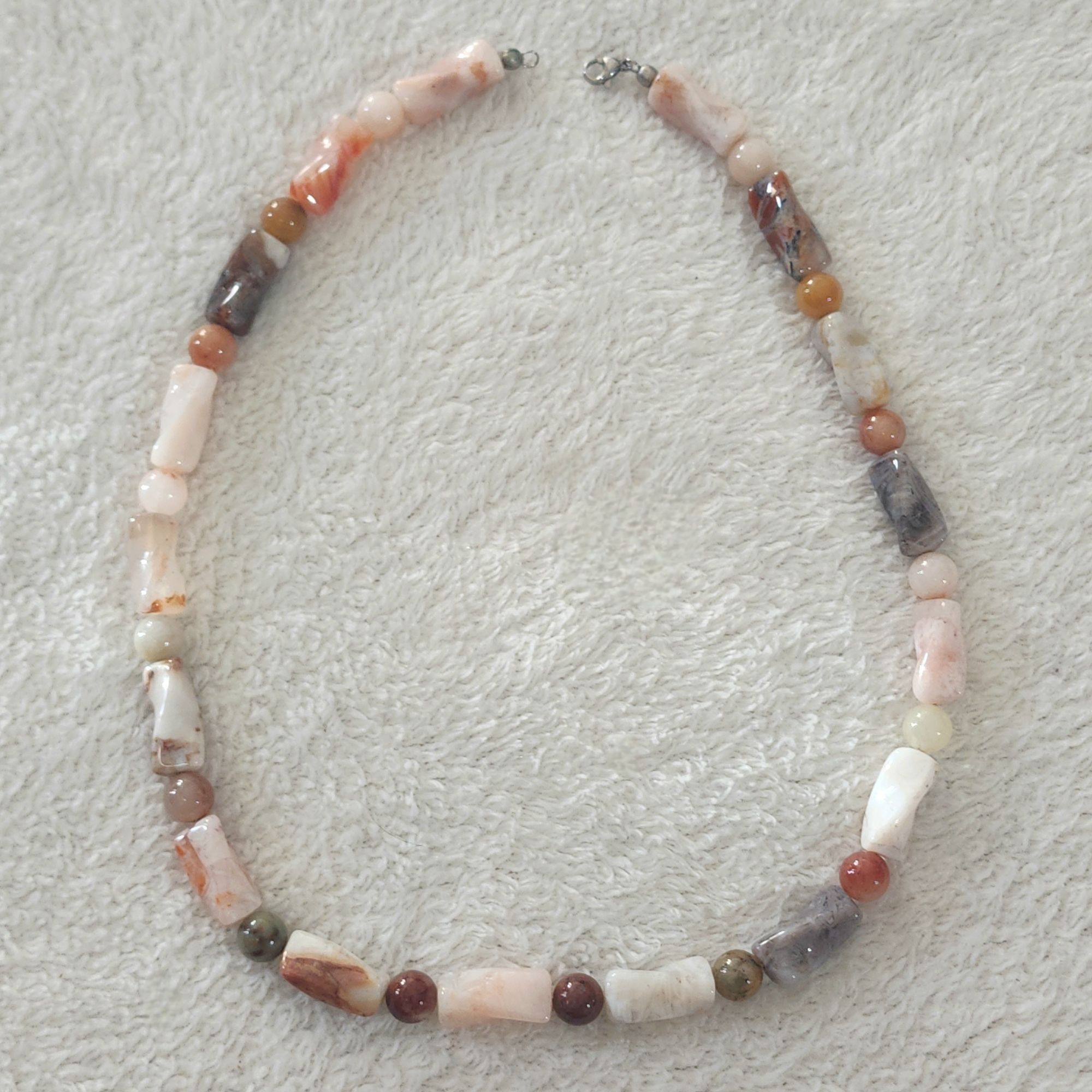Other Chunky Gemstone Beaded Boho Necklace Agate Jasper Quartz Ste Size ONE SIZE - 5 Thumbnail