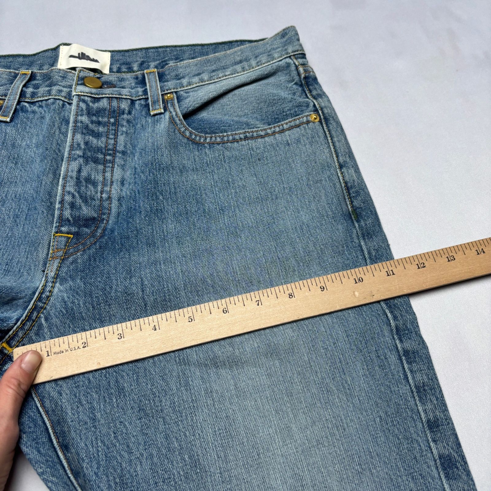 Sid Mashburn $175 Sid Mashburn Slim Straight Jeans Light Wash 33x34 Size US 33 - 6 Thumbnail