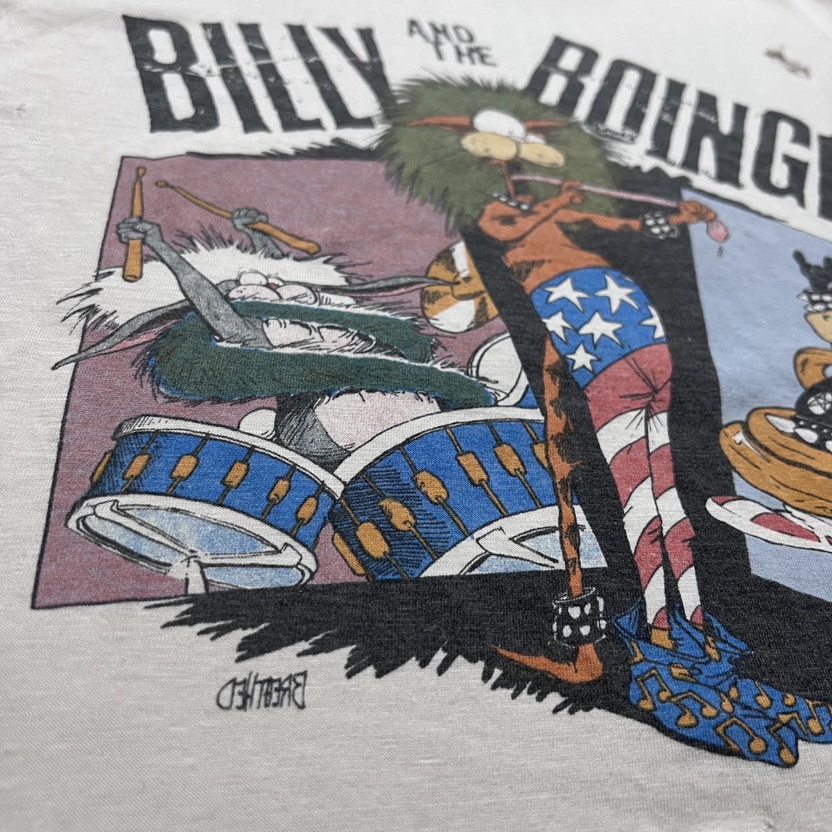 Vintage Vintage 80s Billy And The Boingers World Tour Thrashed Humor Size US M / EU 48-50 / 2 - 11 Thumbnail