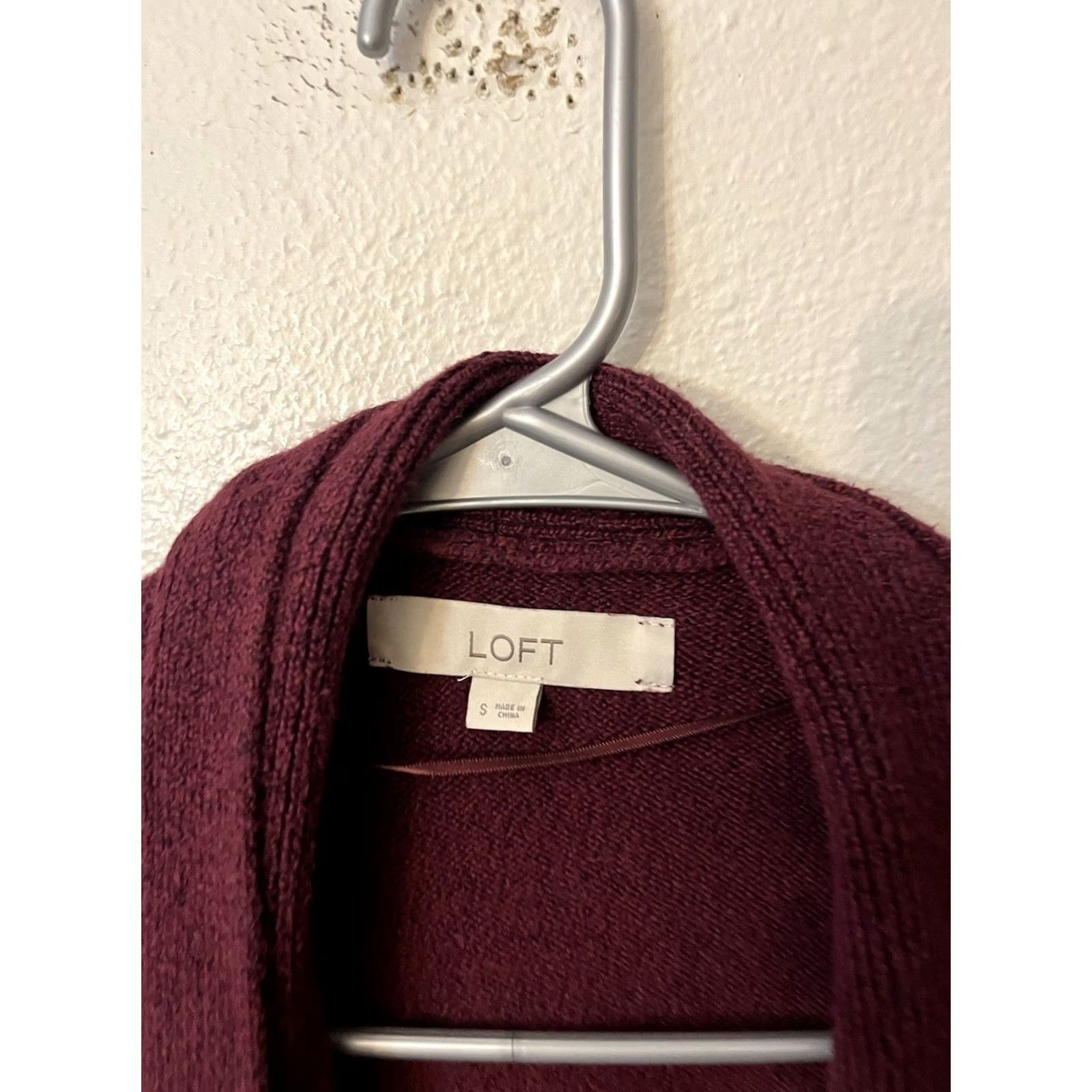 Ann Taylor LOFT Cardigan Sweater Open Front Long Slv. sz Small Red Knit Cotton Blend Women's Cardigan Loft Sweater Size S / US 4 / IT 40 - 3 Thumbnail