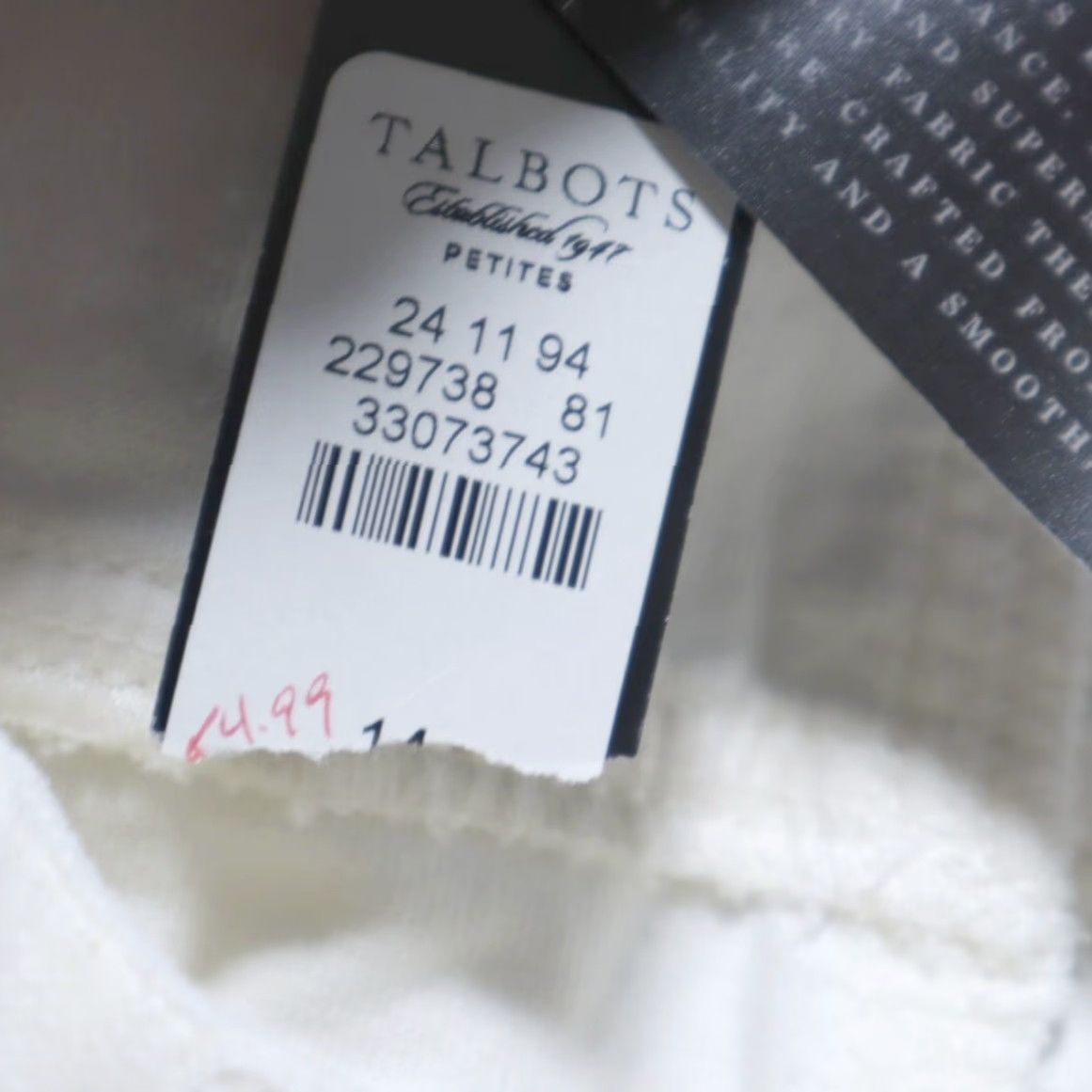 Talbots Talbots Stretch Flannel Cotton Knit Chino Pants Cream Women's 14P Size 36" / US 14 / IT 50 - 6 Thumbnail