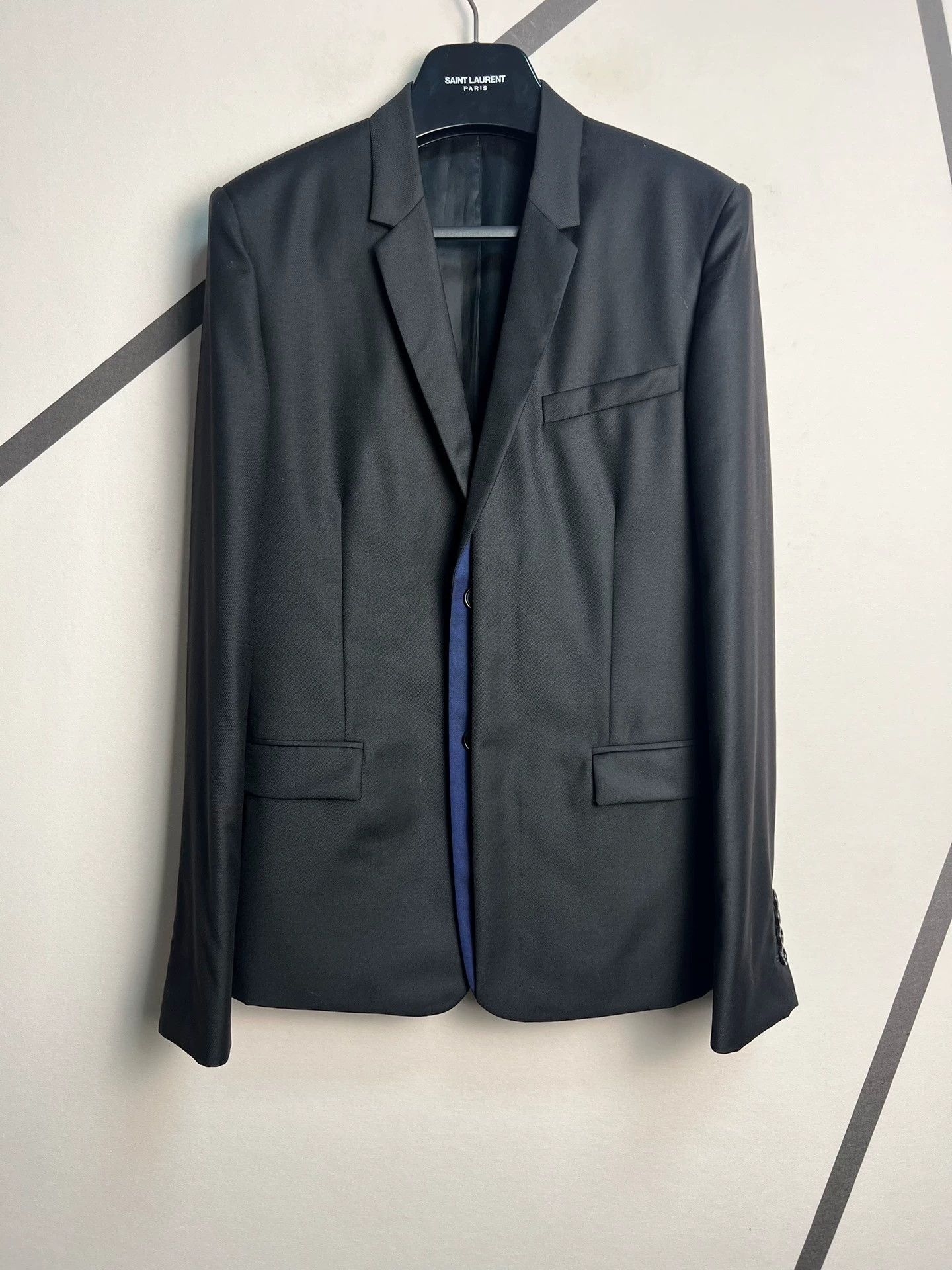 Dior Dior Homme Spring/Summer 2015 Blue Double-Front Black Suit Size 44R - 1 Thumbnail