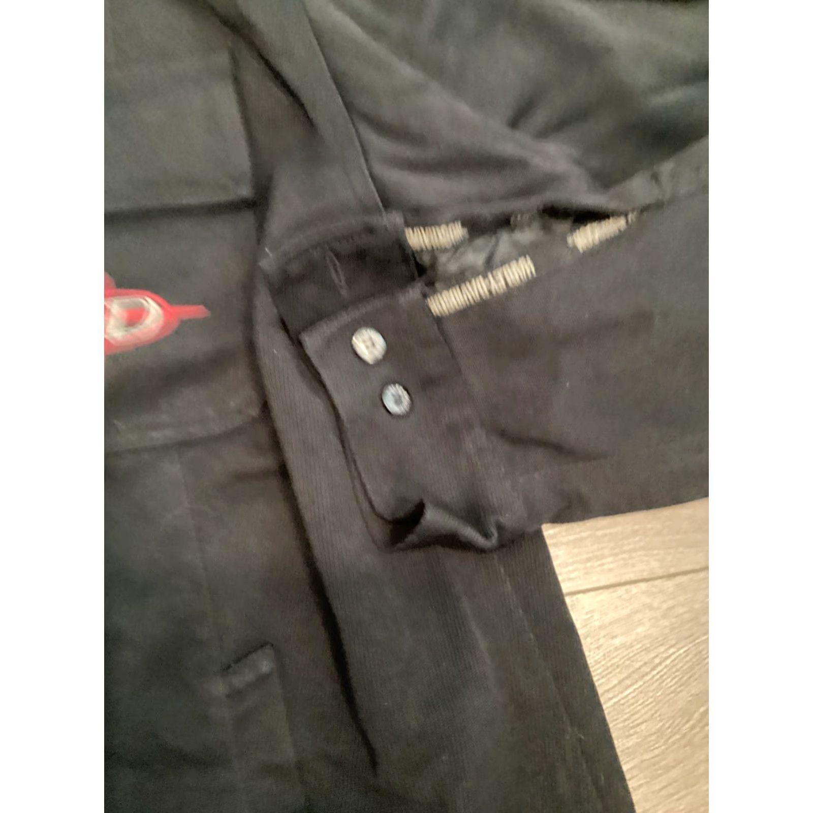Harley Davidson Harley-Davidson Jacket Mens XL 100% Nylon Black Red Embroidered Logo Spring Motorcycle Riding 5/2005 Size US XL / EU 56 / 4 - 5 Thumbnail