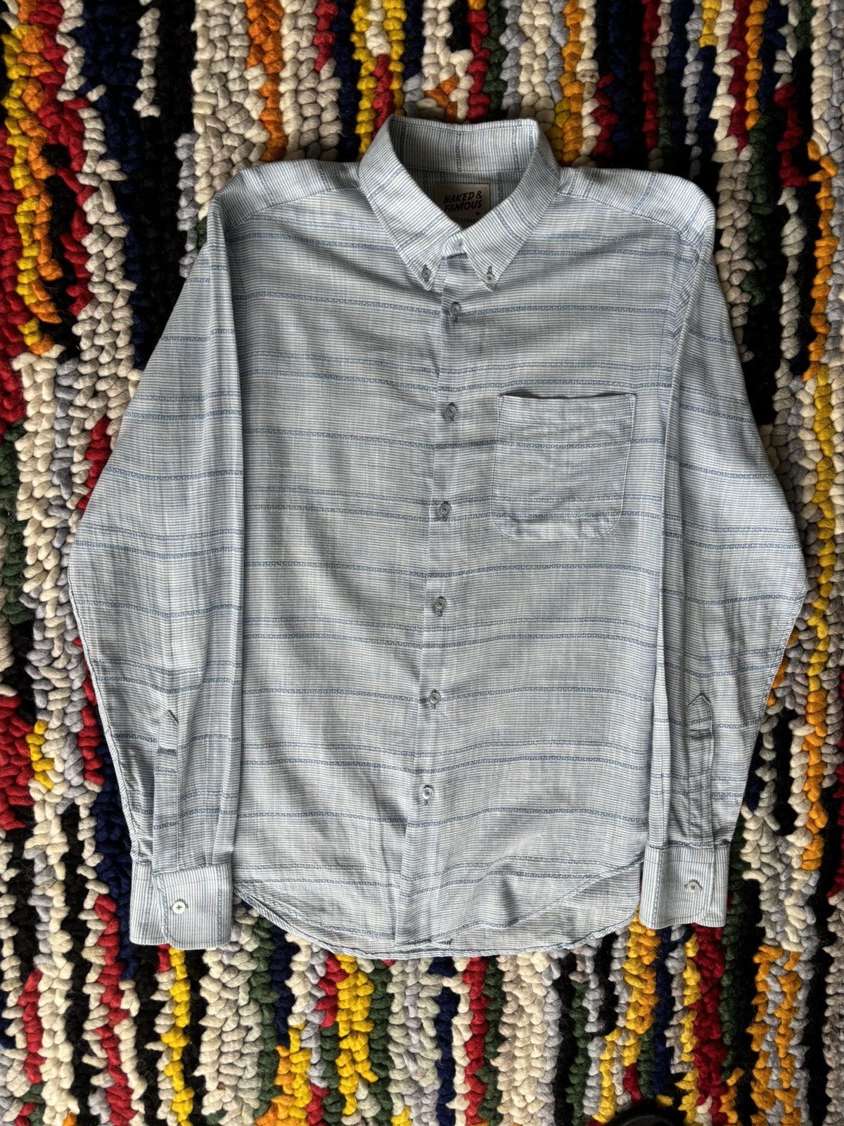 Naked & Famous Naked and Famous Blue Button Up Size US M / EU 48-50 / 2 - 1 Thumbnail