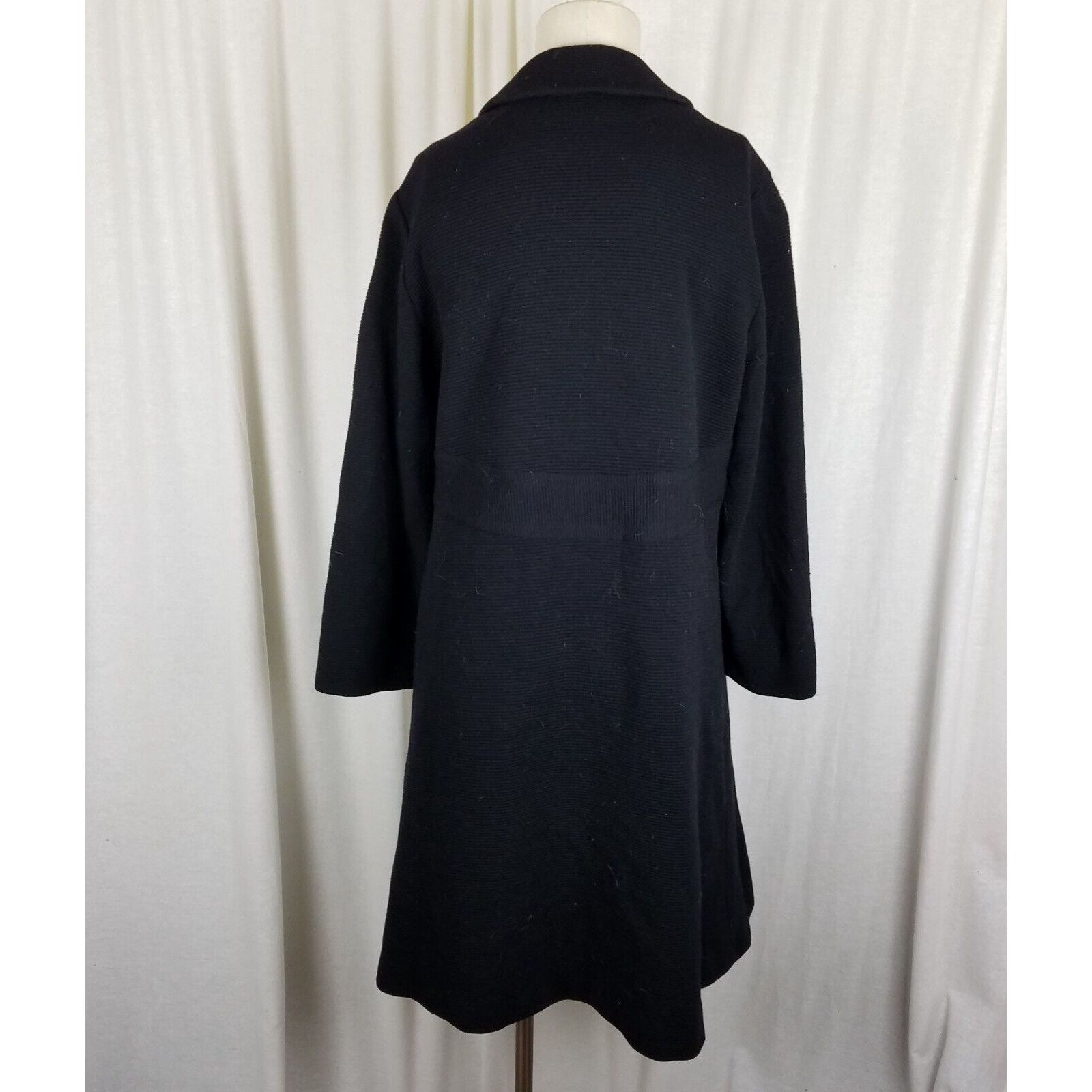 Vintage Vtg Ribbed 50s Mod Wool Peacoat Belgium Diamond Buttons Size M / US 6-8 / IT 42-44 - 5 Thumbnail