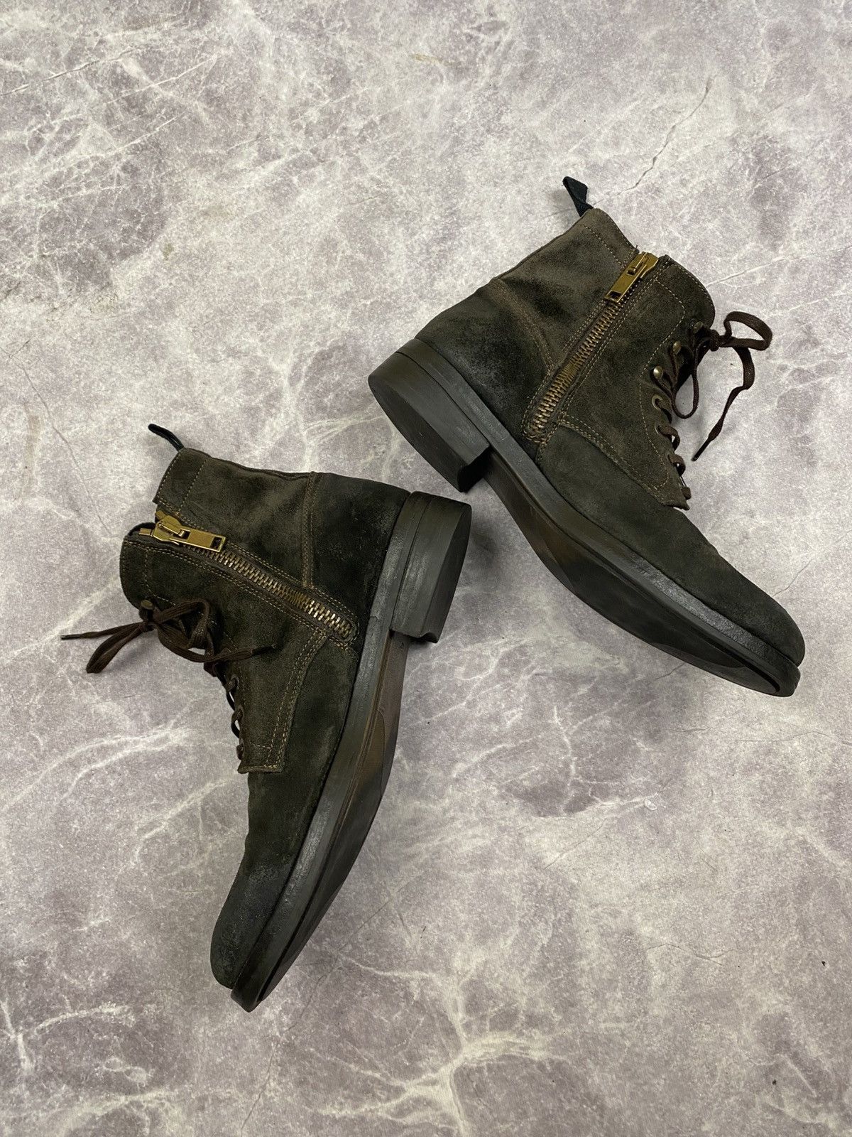Other Brown Waxed Suede Combat Boots Made in Portugal Size: 42 Size US 9 / EU 42 - 6 Thumbnail