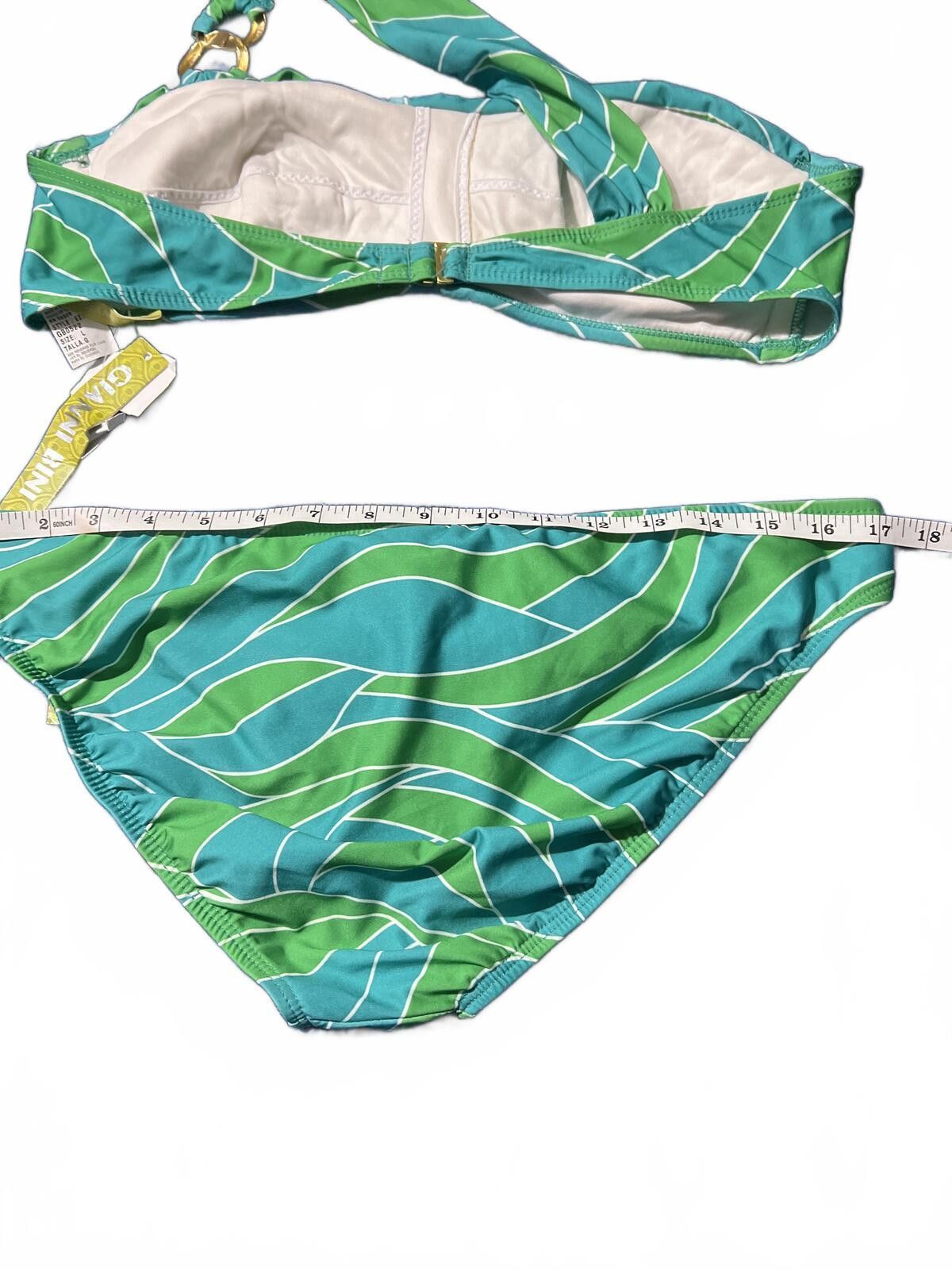 Other Gianni Bini Basil Green One-Shoulder Bikini Set - Size L Size ONE SIZE - 5 Thumbnail