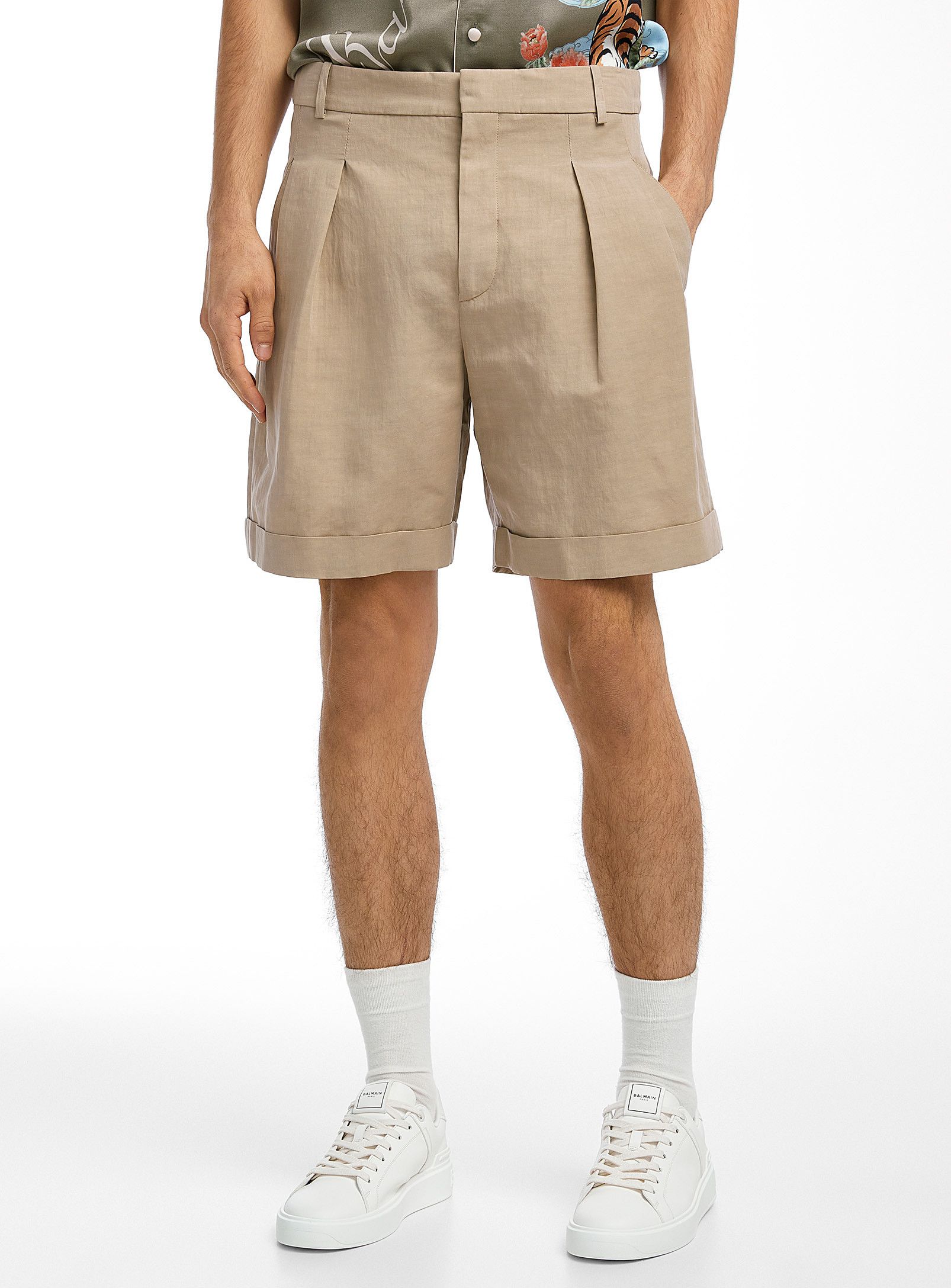 Balmain BNWT SS24 BALMAIN ECRU HEMP BERMUDA SHORTS 52 Size US 36 / EU 52 - 1 Thumbnail