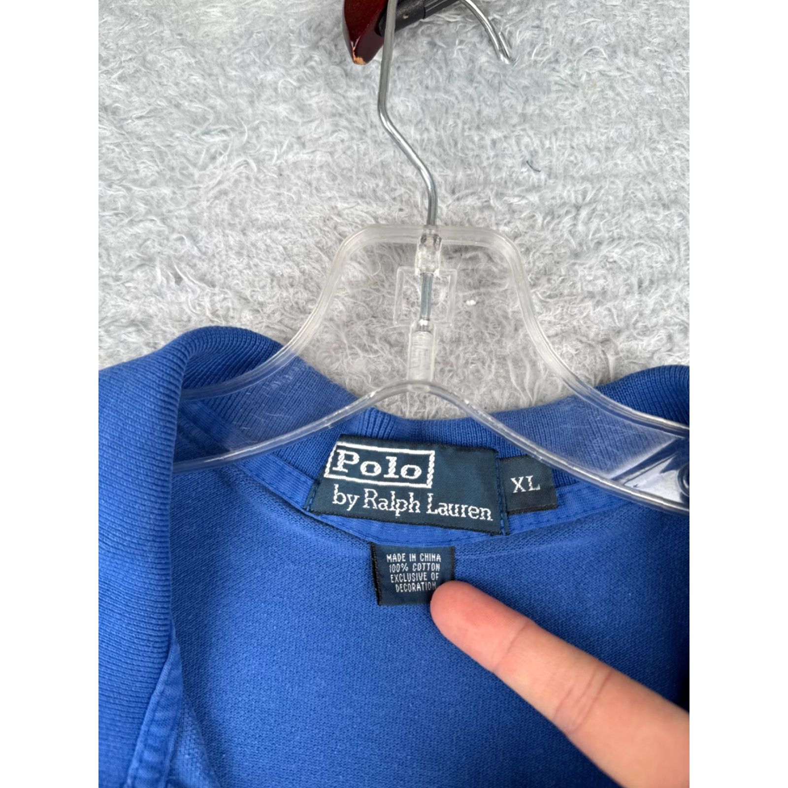 Ralph Lauren VINTAGE Ralph Lauren Polo Shirt Adult XL Blue 100% Cotton Jersey Short Sleeve Embroidered Logo Mens Modern Sports Summer 90s? Size US XL / EU 56 / 4 - 7 Thumbnail