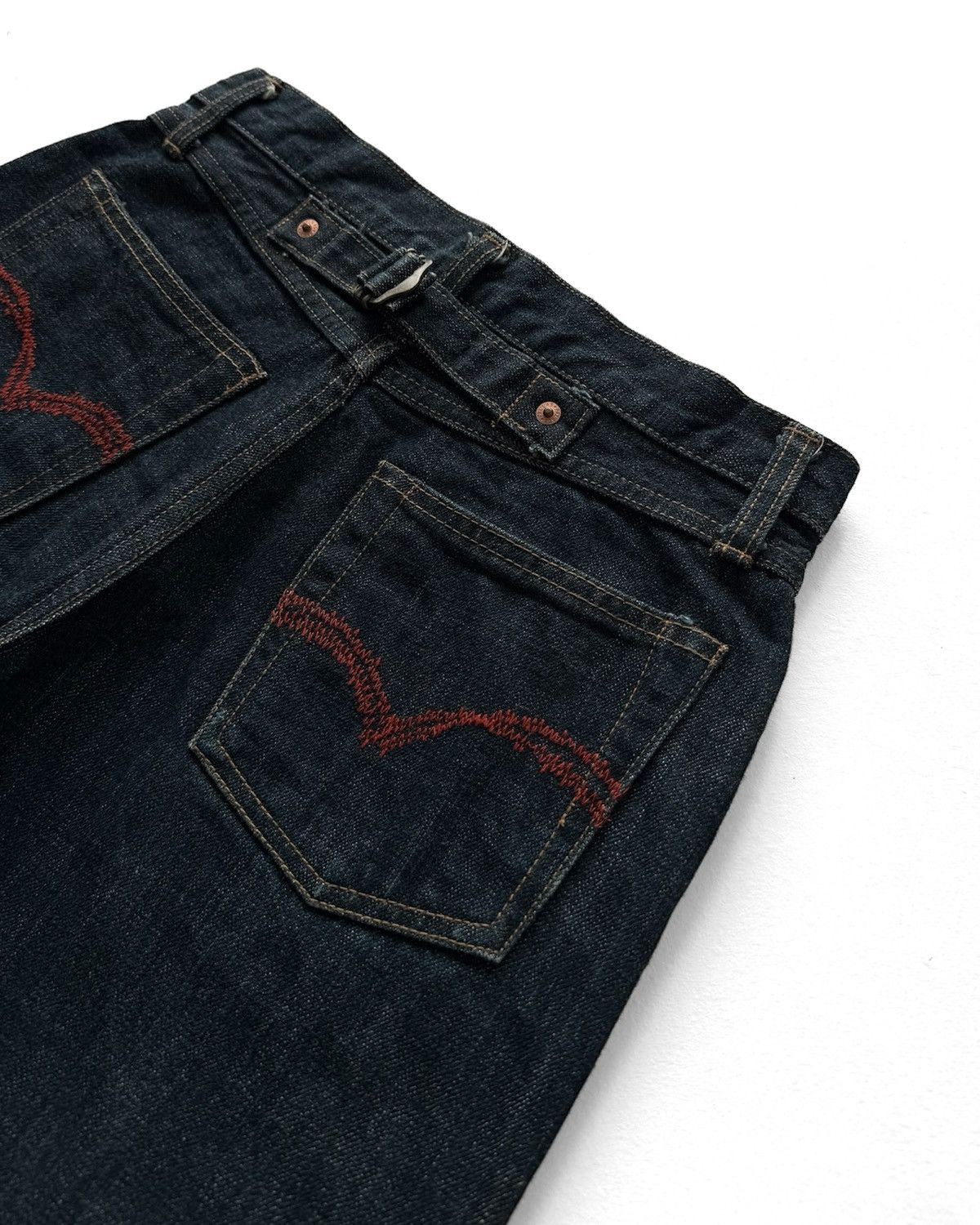 45rpm PAL’LAS PALACE INDIGO DYED RED SELVEDGE DENIM JEANS Size US 28 / EU 44 - 8 Thumbnail
