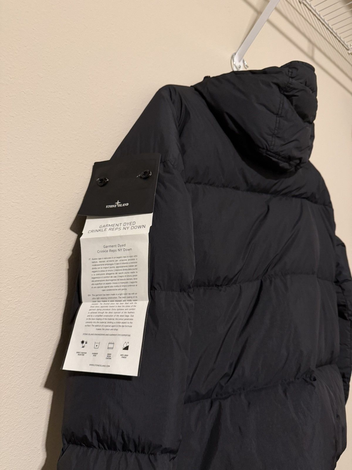 Stone Island Stone Island Crinkle Reps NY Down Jacket - Black (Size S) Size US S / EU 44-46 / 1 - 6 Thumbnail