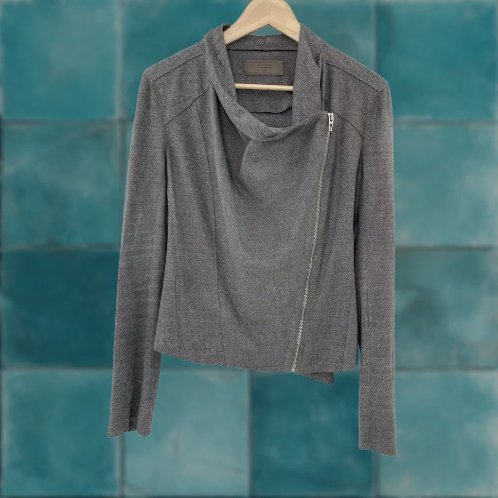 Vintage BLANKNYC Gray Faux Suede Moto Wrap Jacket XS Preppy Biker Women’s Size XS / US 0-2 / IT 36-38 - 1 Thumbnail