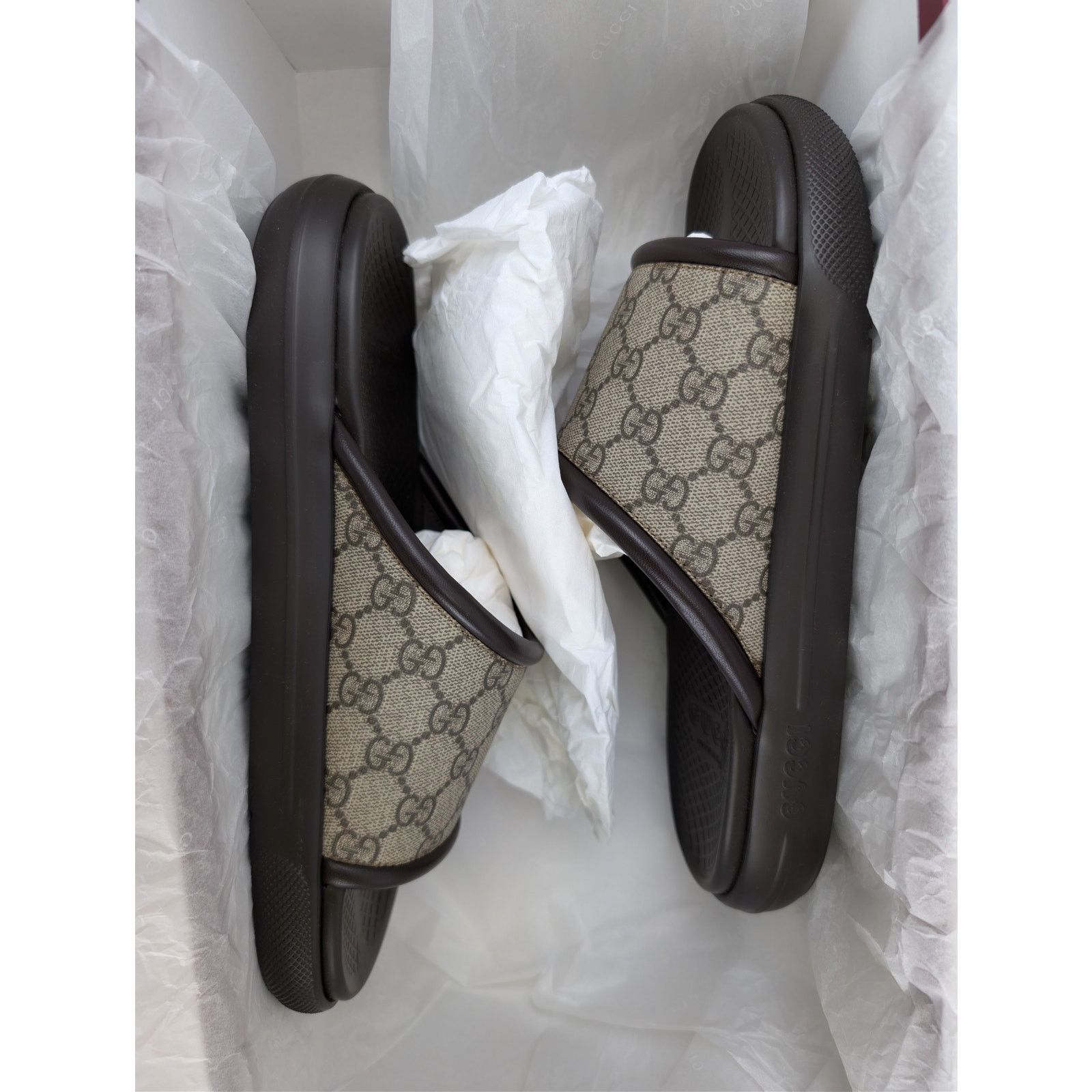 Gucci o1rshd1 Supreme Nappa Samoa Sandal Plastic R.S Slipper Beige Size US 8.5 / EU 41-42 - 18 Thumbnail