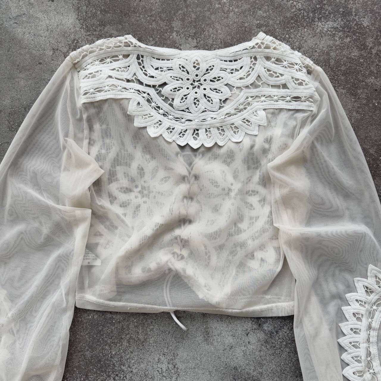 Hysteric Glamour × Japanese Brand × Vintage Vintage Mesh Lace Details Long Sleeve Blouse Size M / US 6-8 / IT 42-44 - 8 Thumbnail