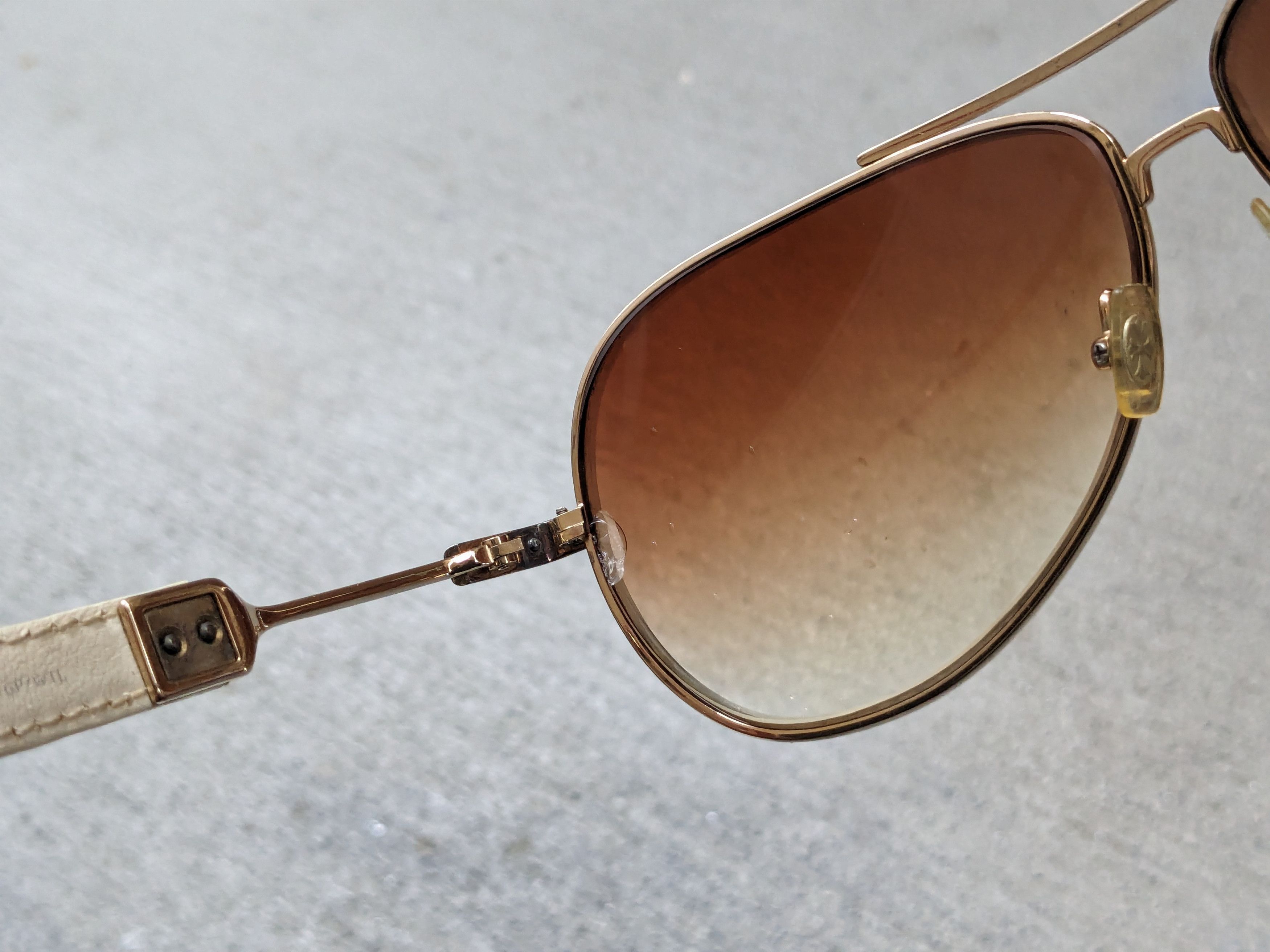 Chrome Hearts Chrome Hearts Aviator Sunglasses White Leather Biker Cross Size ONE SIZE - 13 Thumbnail