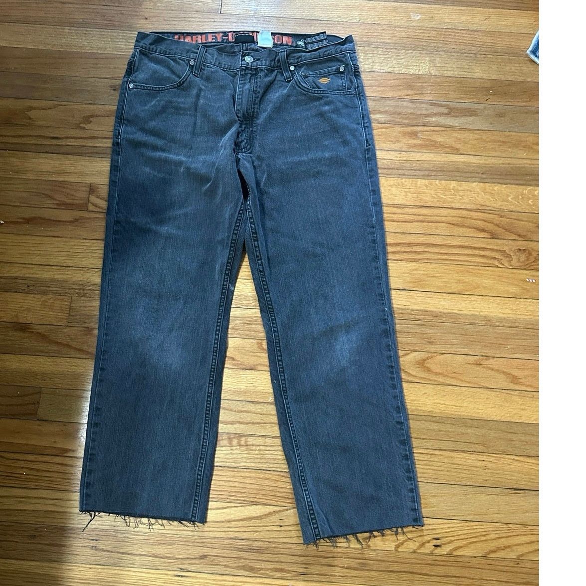 Harley Davidson Harley Davidson Dark Wash Fray Hem Jeans Size US 36 / EU 52 - 1 Thumbnail