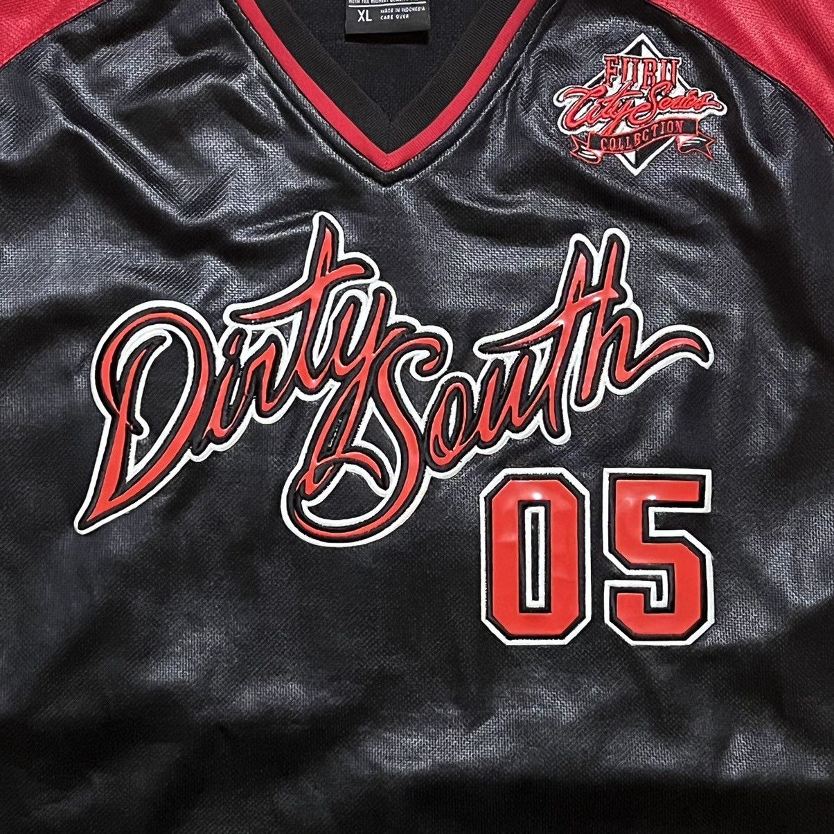 vintage y2k DIRTY SOUTH red Fubu jersey. FUBU 05 | Depop