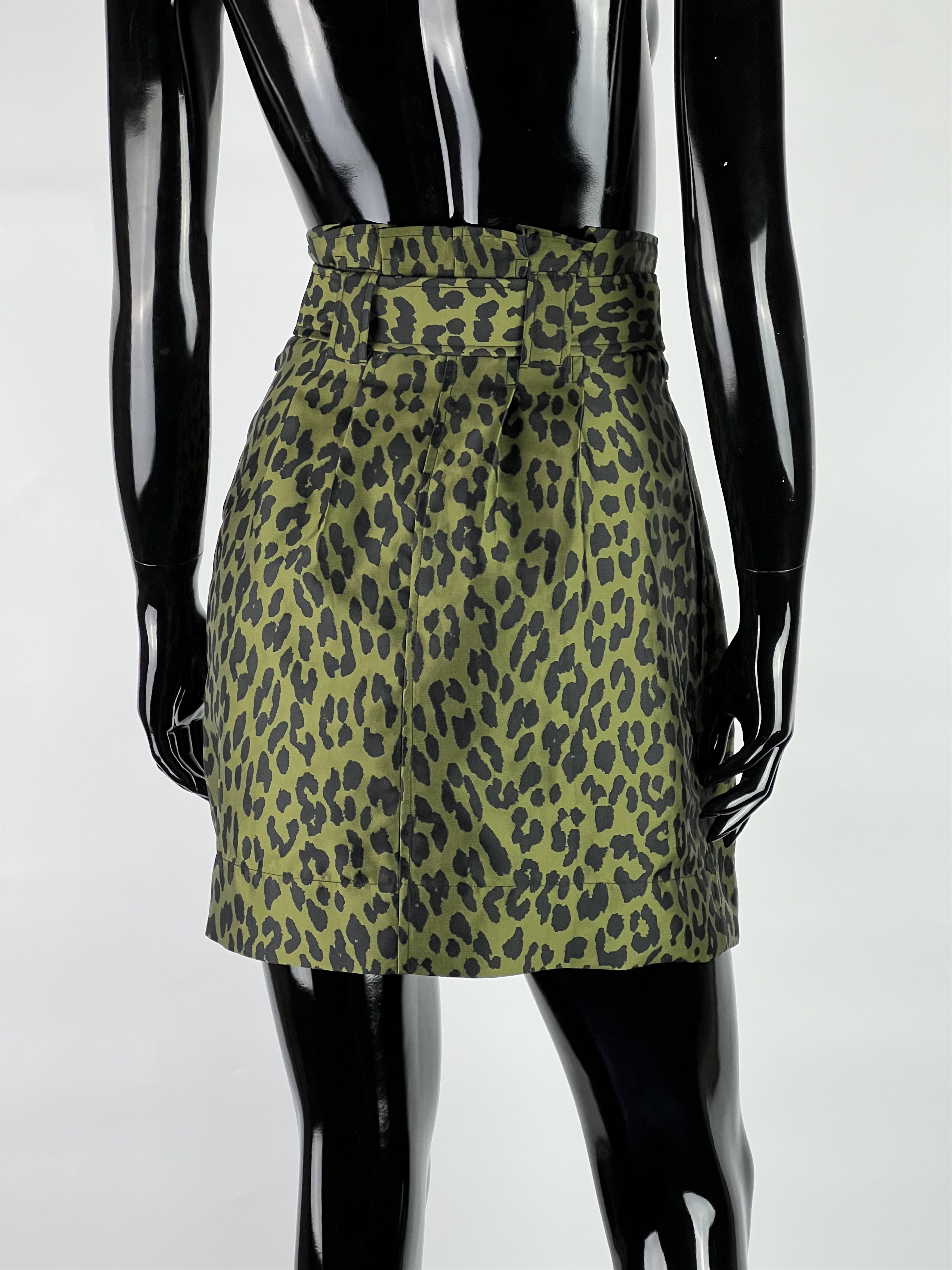 Ganni $220 NWT Ganni Belted Wrap Skirt Leopard Print Size 32 Size 24" / US 00 / IT 34 - 3 Thumbnail