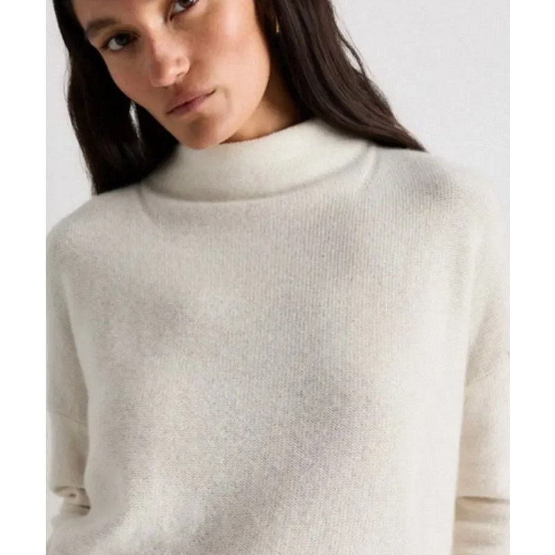 Quince Mongolian Cashmere Funnel Neck Sweater Ivory Size M NWT Size M / US 6-8 / IT 42-44 - 3 Thumbnail
