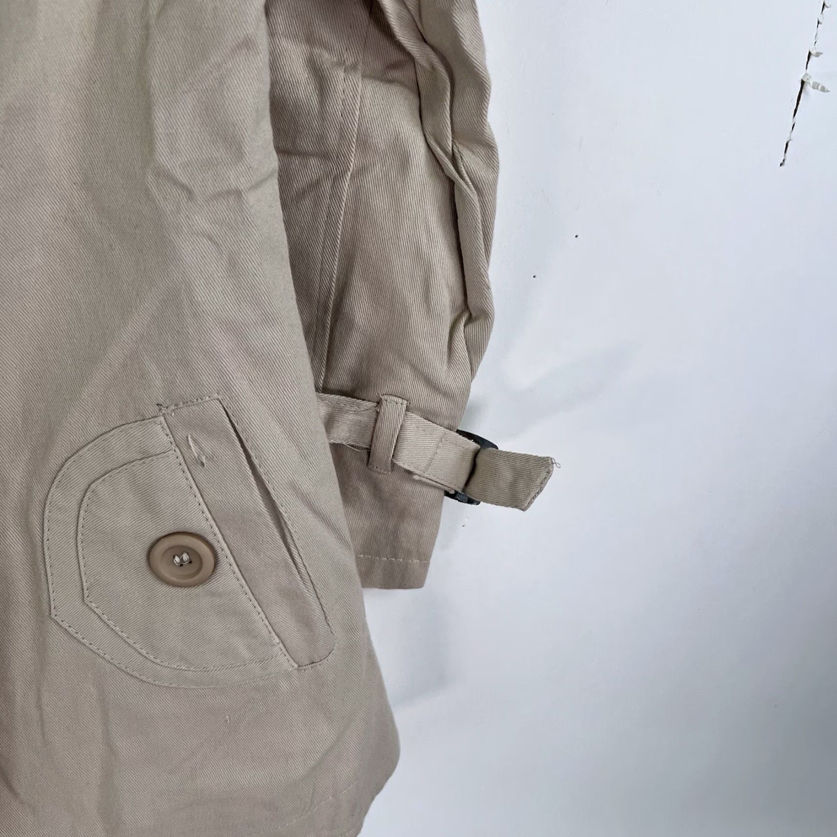 Max Mara VINTAGE Max Mara Trench Coat Womens S Beige Cotton Blend Long Sleeve Mid-Length Classic Designer Italy Size S / US 4 / IT 40 - 3 Thumbnail