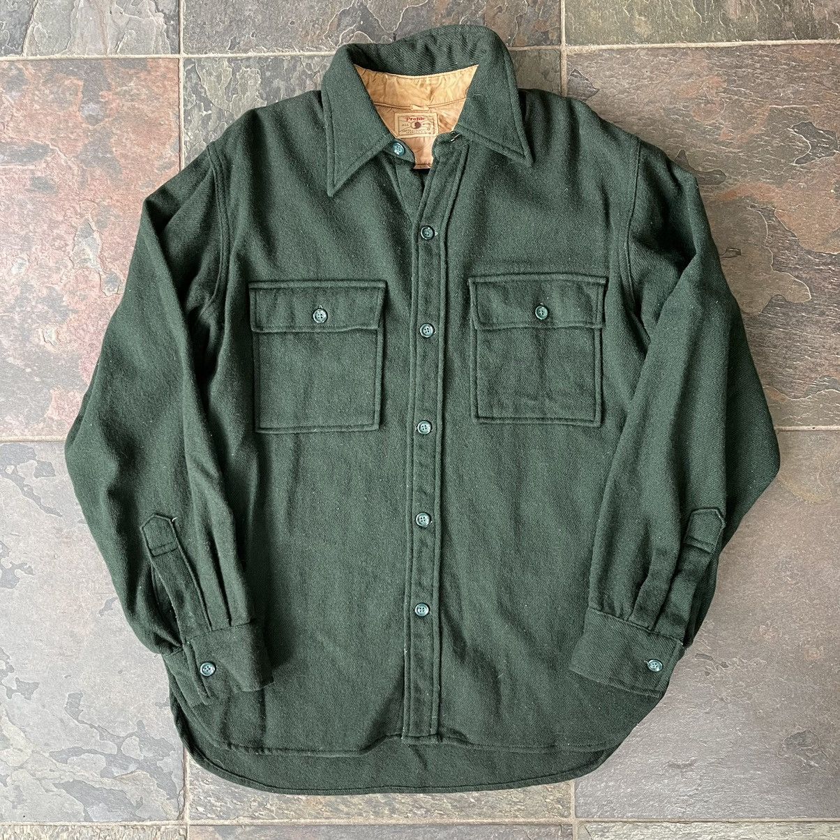 Vintage Vintage Profile Wool Long Sleeve Button Up Shirt Size US L / EU 52-54 / 3 - 1 Thumbnail