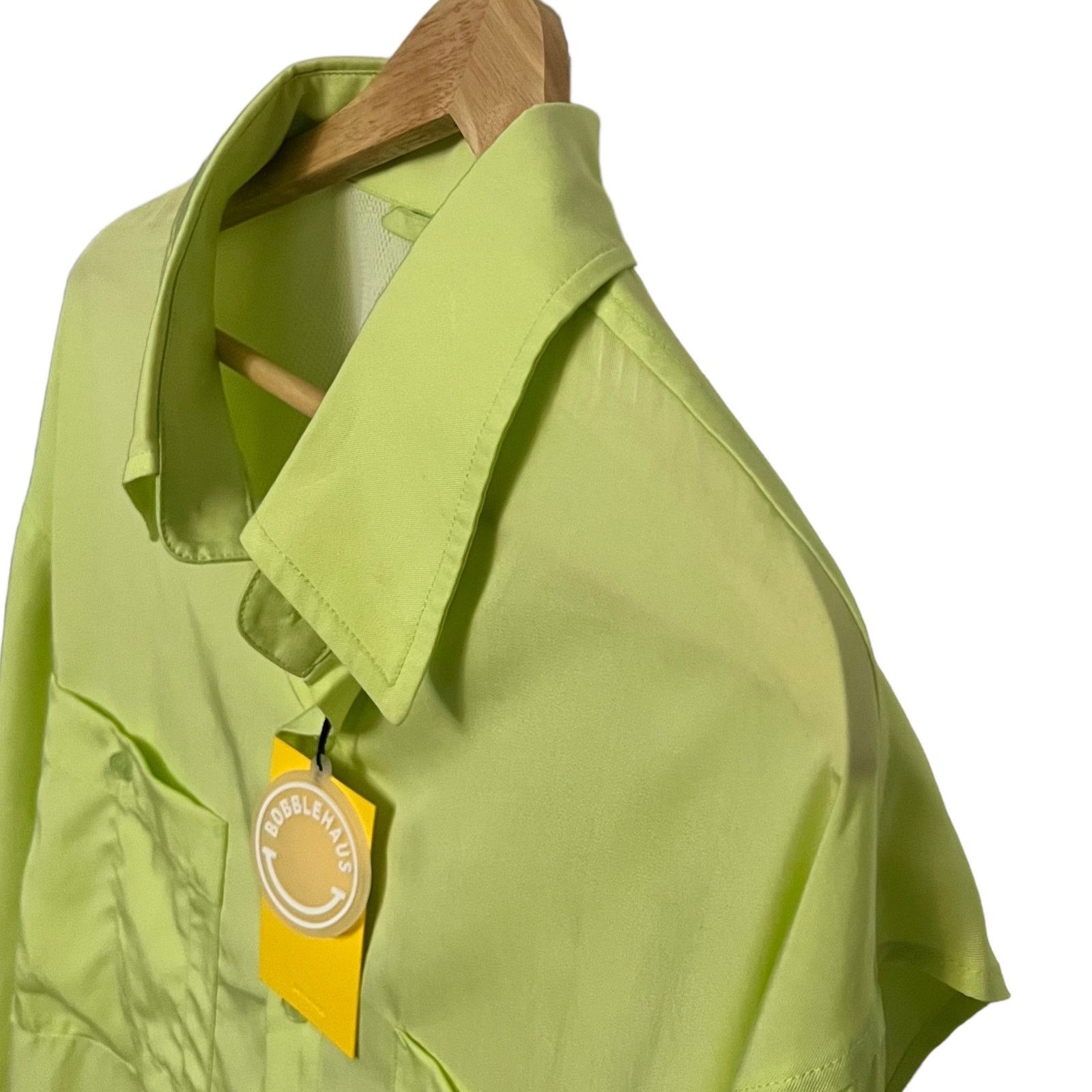 Other Bobblehaus Button Down Lime Green Utility Shirt -Size L, NWT Size US L / EU 52-54 / 3 - 8 Thumbnail