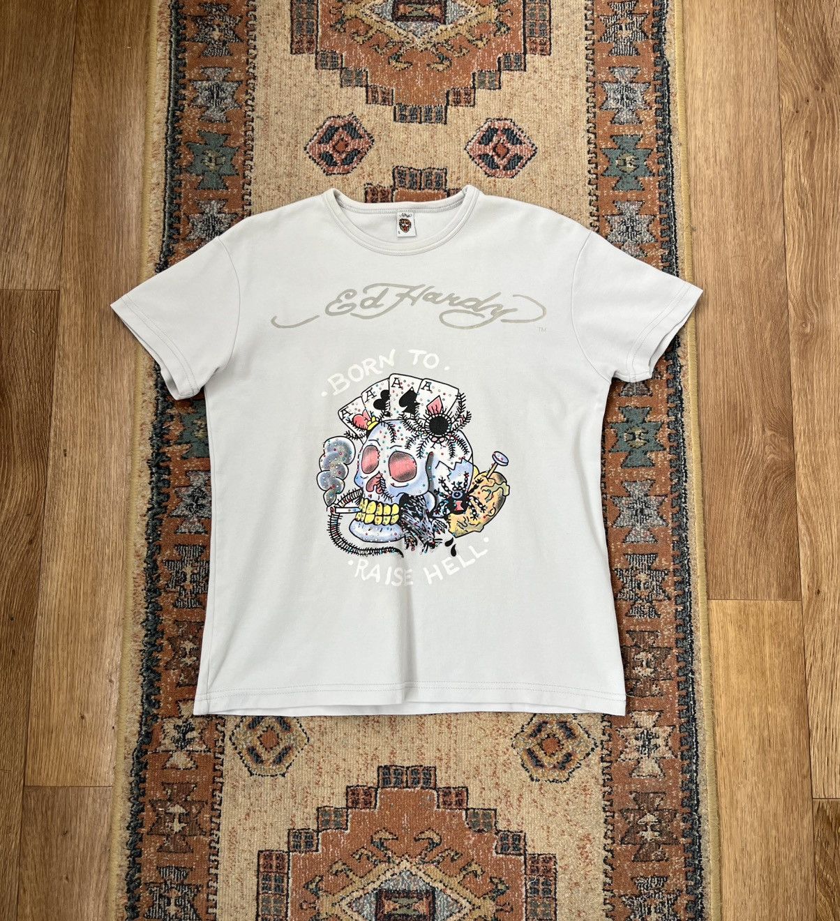 Ed Hardy × Vintage Ed Hardy T-Shirt White Women's Printed Size S Size S / US 4 / IT 40 - 1 Thumbnail