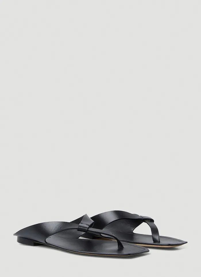 Saint Laurent Paris o1bcso1str1124 Isla Flat Sandals in Black Size US 13 / EU 46 - 4 Thumbnail