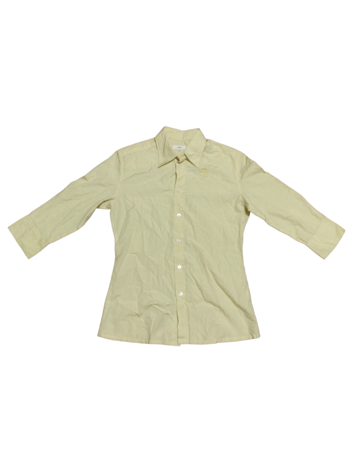 image of Vintage x Yohji Yamamoto Ined Homme By Yohji Yamamoto Shirt in Yellow, Women's (Size Small)