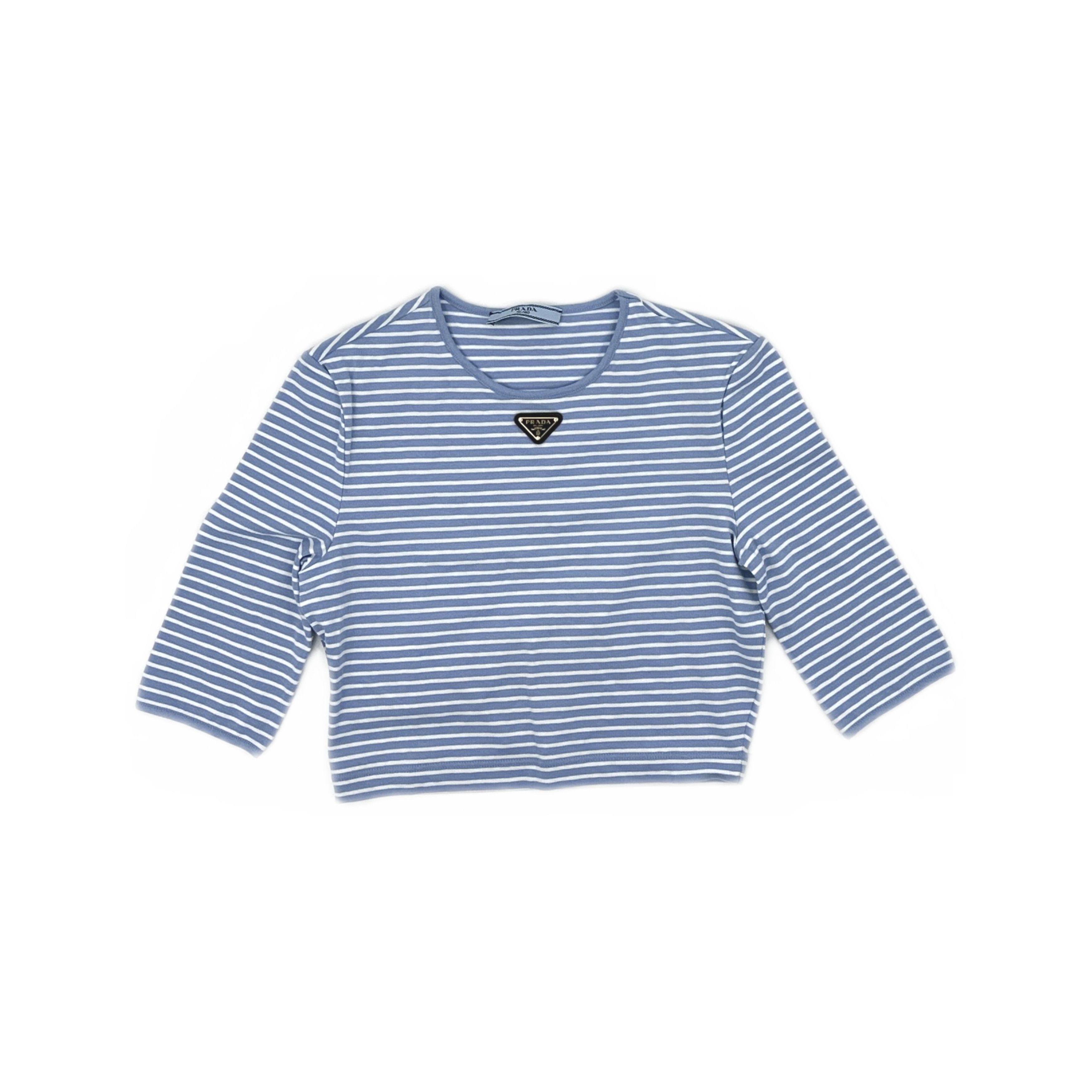 Prada Prada Striped Logo Long Sleeve T-Shirt Size 36 Size XS / US 0-2 / IT 36-38 - 1 Thumbnail