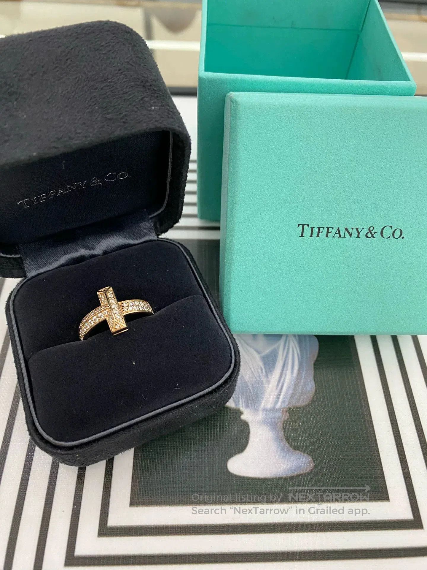 Tiffany & Co. Tiffany T1 Rose Gold Pave Diamond Ring. Size ONE SIZE - 2 Thumbnail