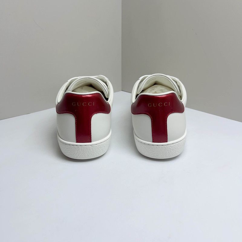 Gucci Gucci White Ace Leather Low-Top Fashion Sneakers - Size US 12 / EU 45 - 3 Thumbnail