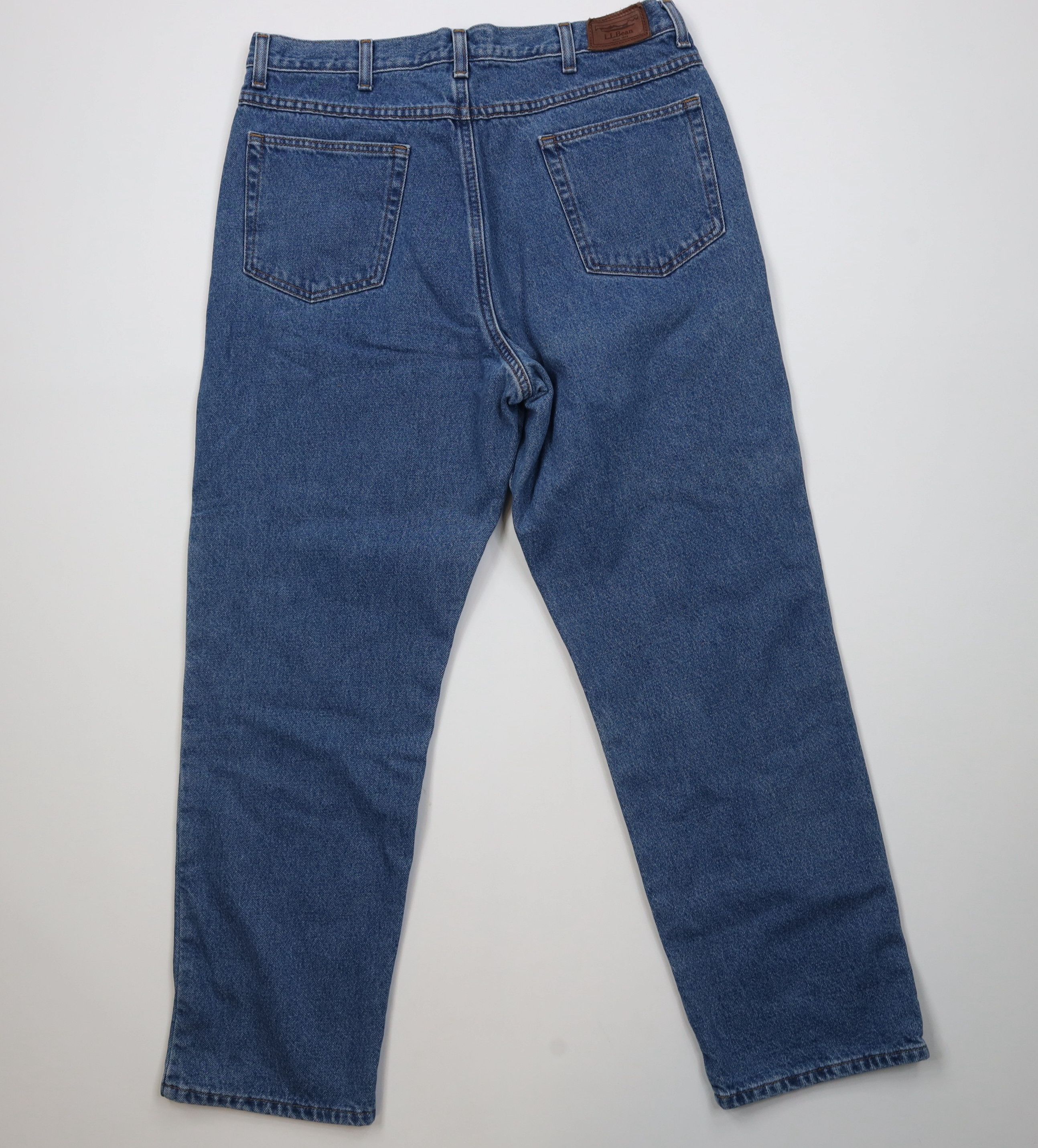 L.L. Bean Vintage 90s Y2K LL Bean Lined Straight Leg Jeans Blue Size US 36 / EU 52 - 10 Thumbnail