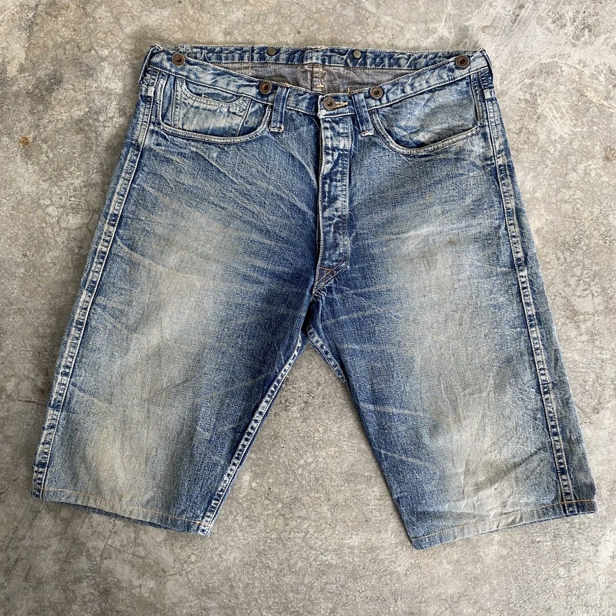 Heller's Cafe 1890’s Inspired Warehouse Duck Digger Denim Shorts Jorts Size US 34 / EU 50 - 10 Thumbnail