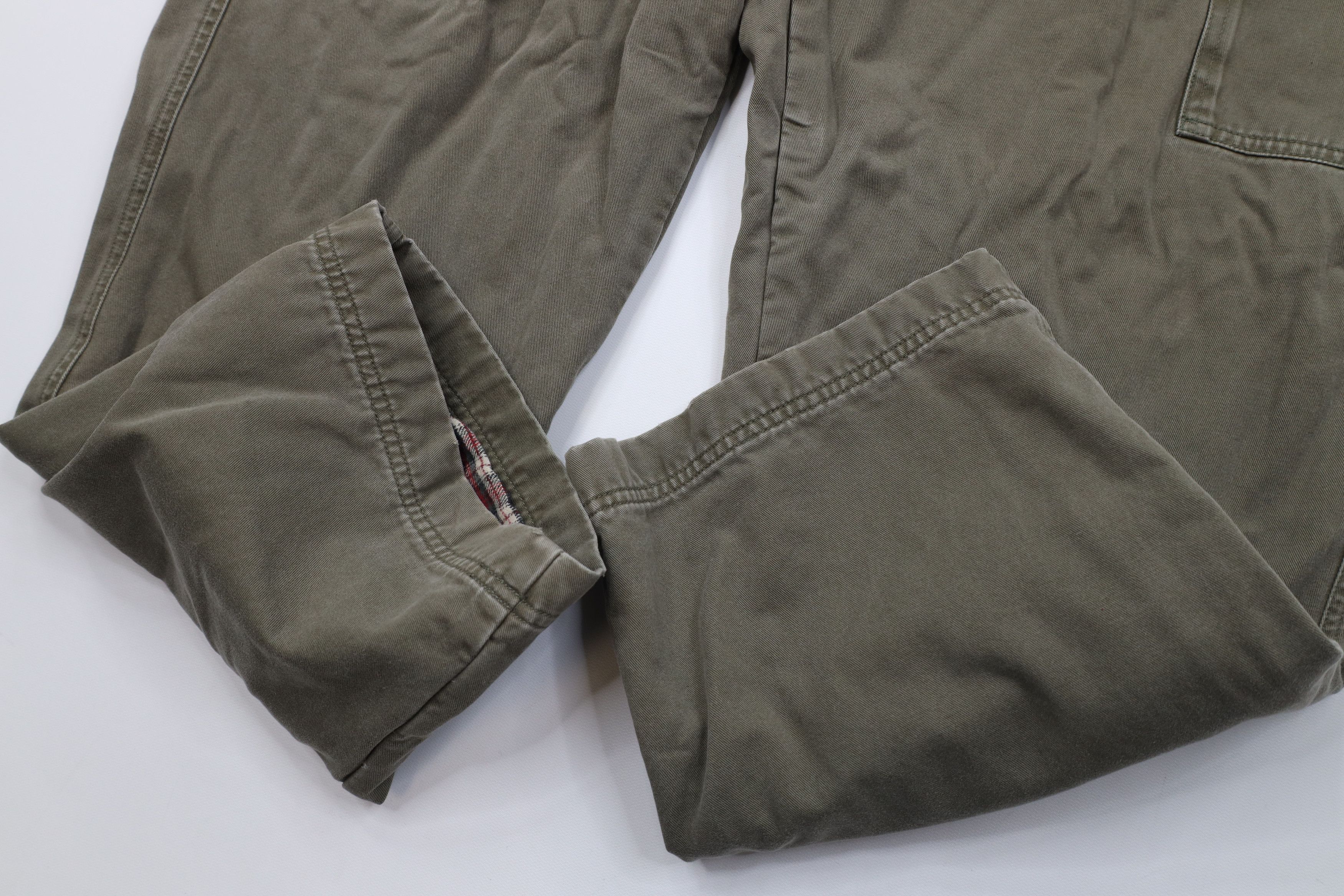 Eddie Bauer Vintage Eddie Bauer Flannel Lined Wide Leg Cargo Pants Green Size US 42 / EU 58 - 6 Thumbnail