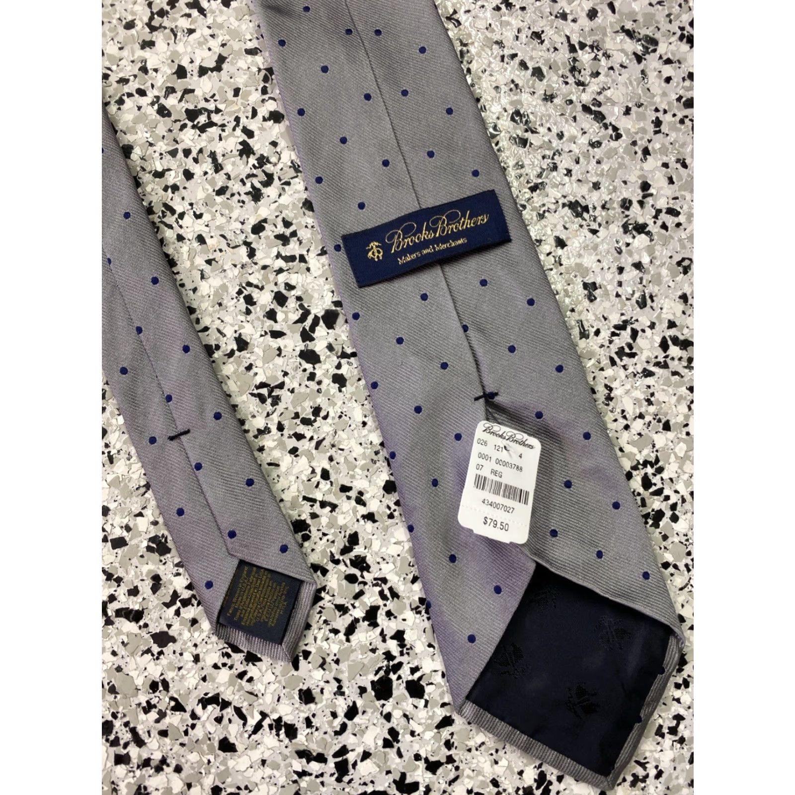 Brooks Brothers Brooks Brothers Silk Tie NWT Polka Dot Grey Blue Yellow Woven Classic One Size Men Adjustable Tie - Preppy Size ONE SIZE - 3 Thumbnail